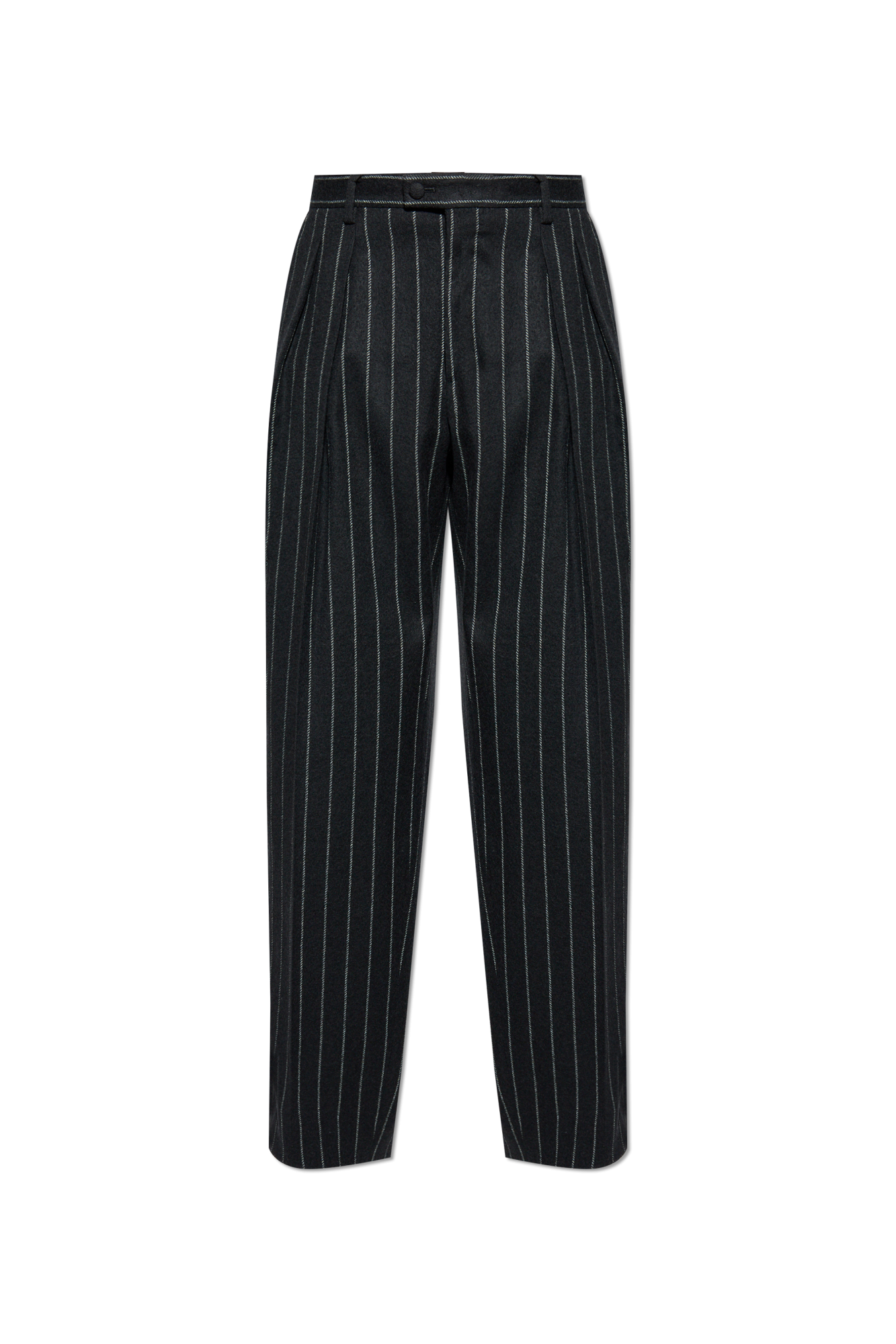 Dolce & Gabbana Spodnie Ze Wzorem W Prążki, Mężczyźni, Czarny