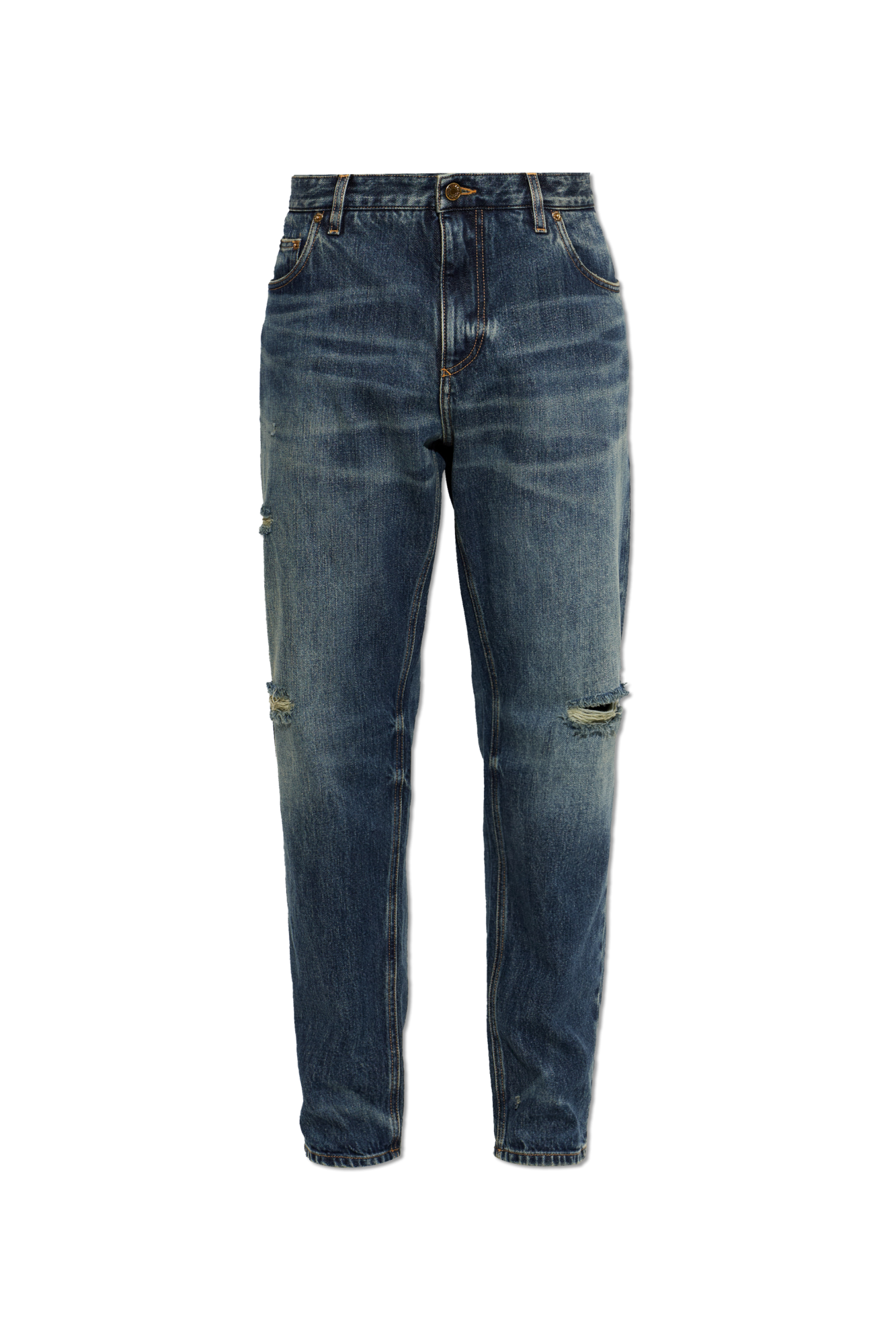 Dolce & Gabbana Jeansy Z Efektem Vintage, Mężczyźni, Granatowy