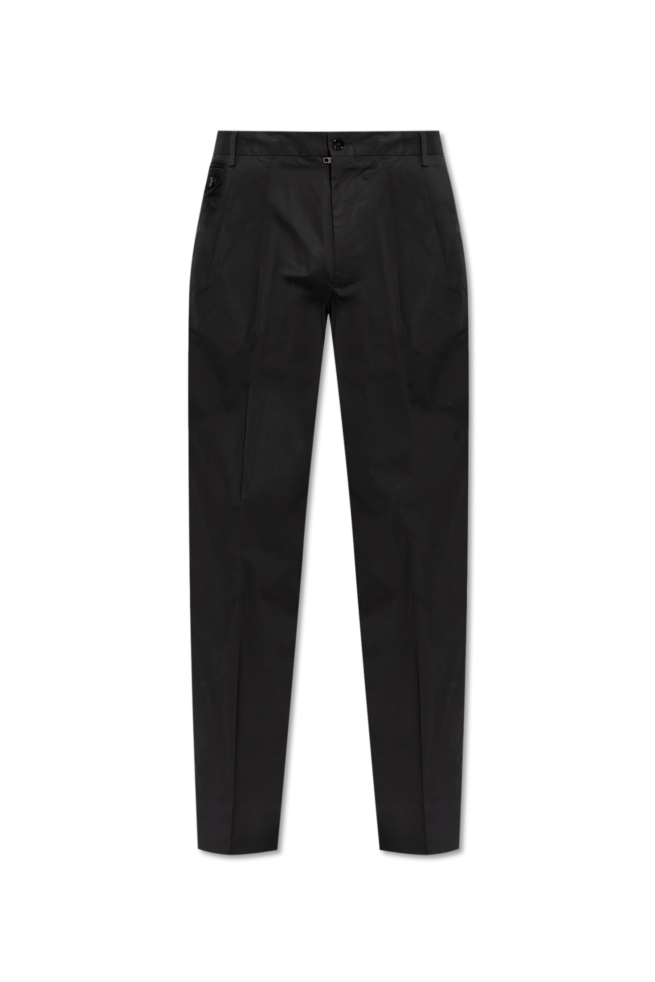 Dolce & Gabbana Bawełniane Spodnie W Kant, Mężczyźni, Czarny