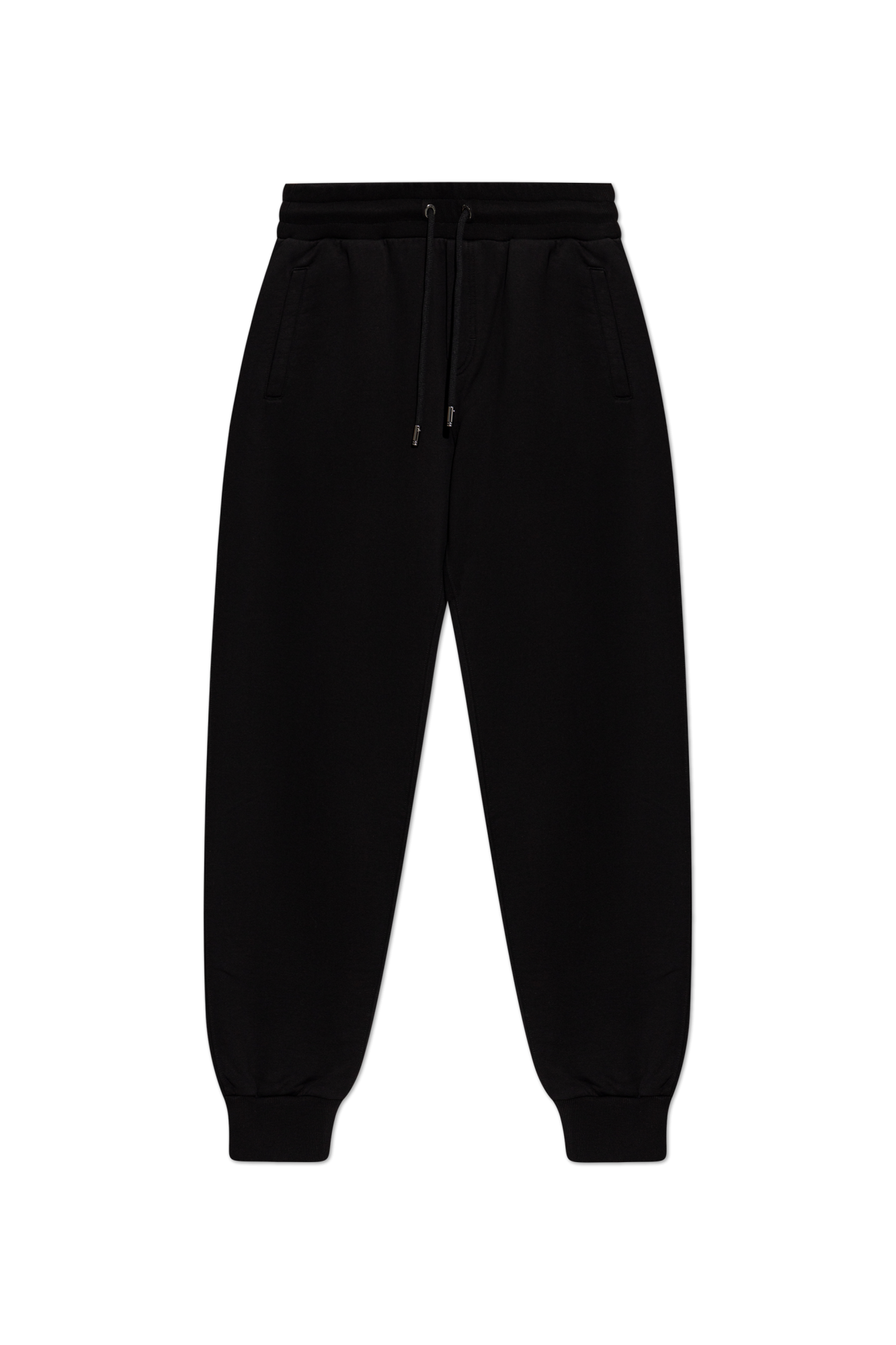 Dolce & Gabbana Spodnie Dresowe Z Wyszytym Logo, Mężczyźni, Czarny