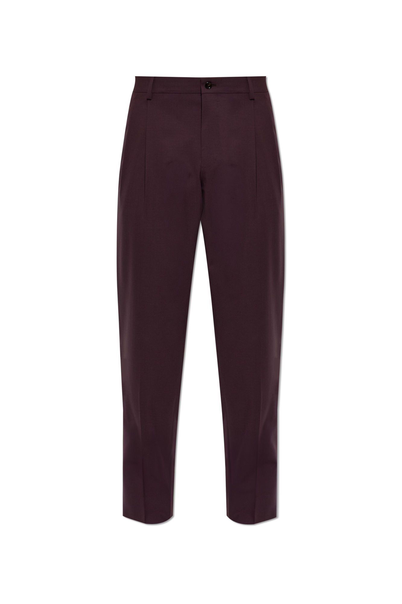Dolce & Gabbana Wełniane Spodnie W Kant, Mężczyźni, Bordo