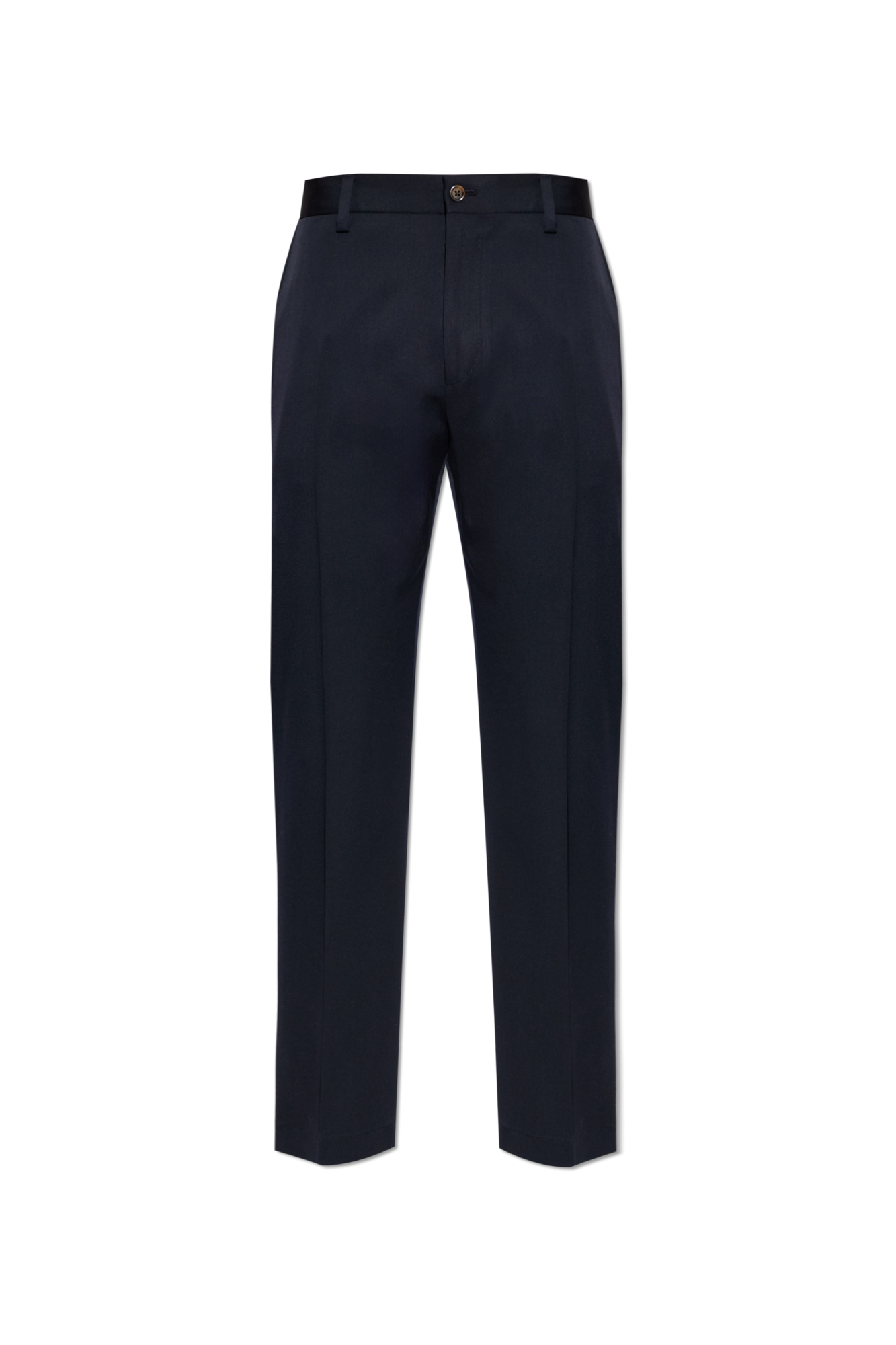 Dolce & Gabbana Wełniane Spodnie W Kant, Mężczyźni, Granatowy