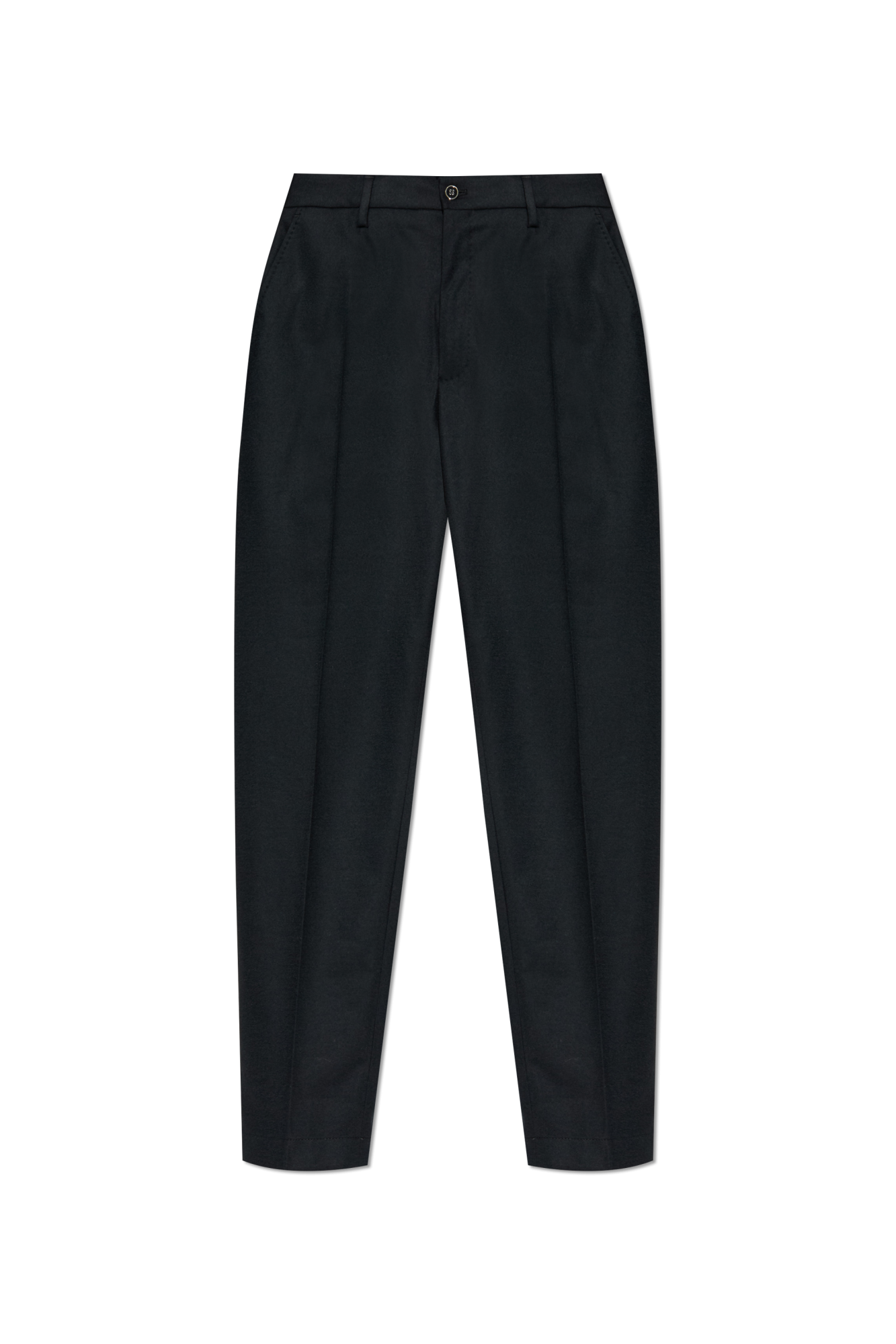 Dolce & Gabbana Wełniane Spodnie W Kant, Mężczyźni, Czarny
