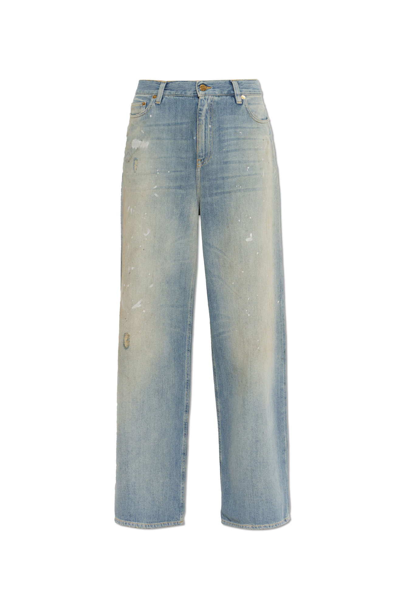 Golden Goose Jeansy Z Efektem Vintage, Kobiety, Niebieski