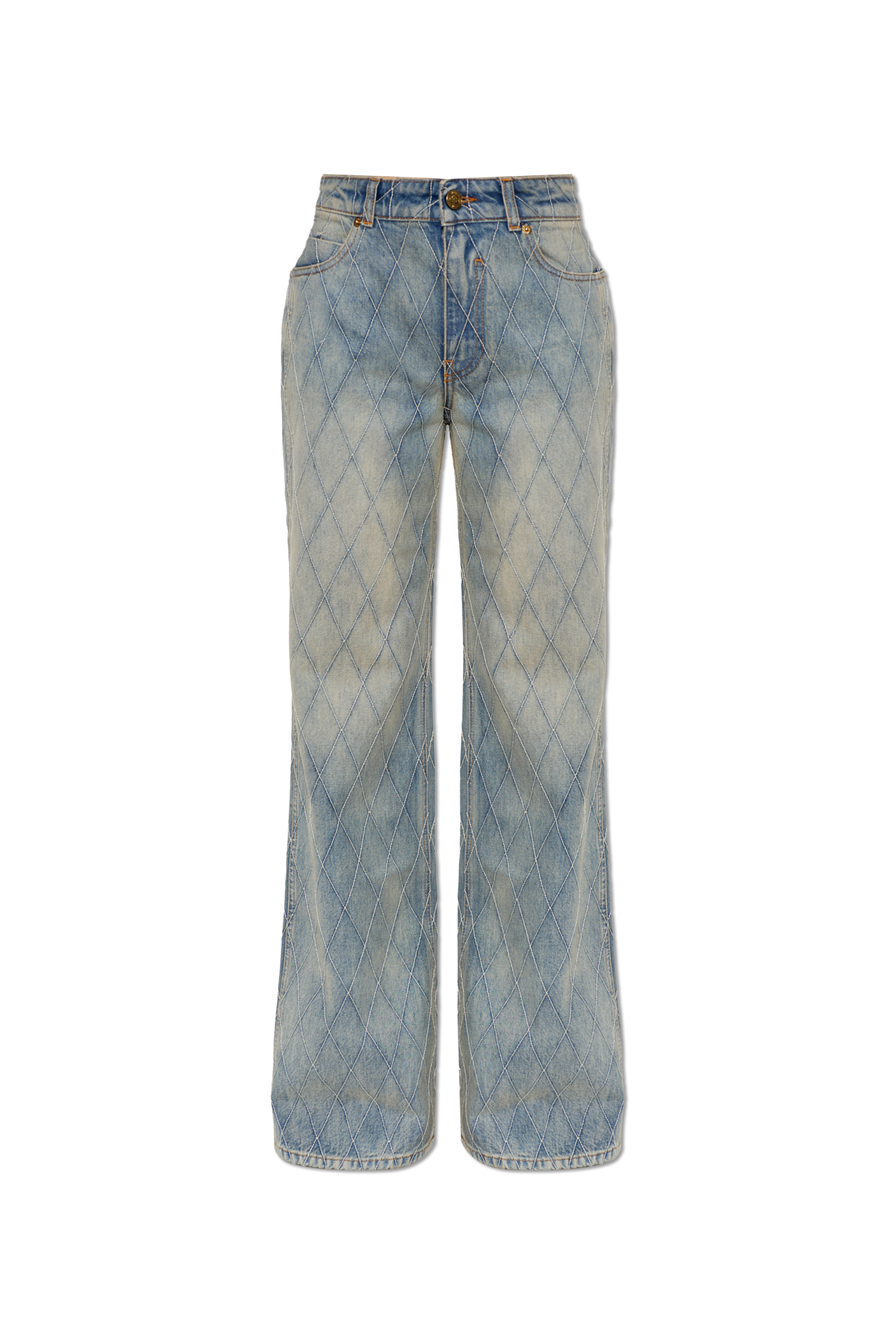 Balmain Jeansy Z Efektem `vintage`, Kobiety, Niebieski