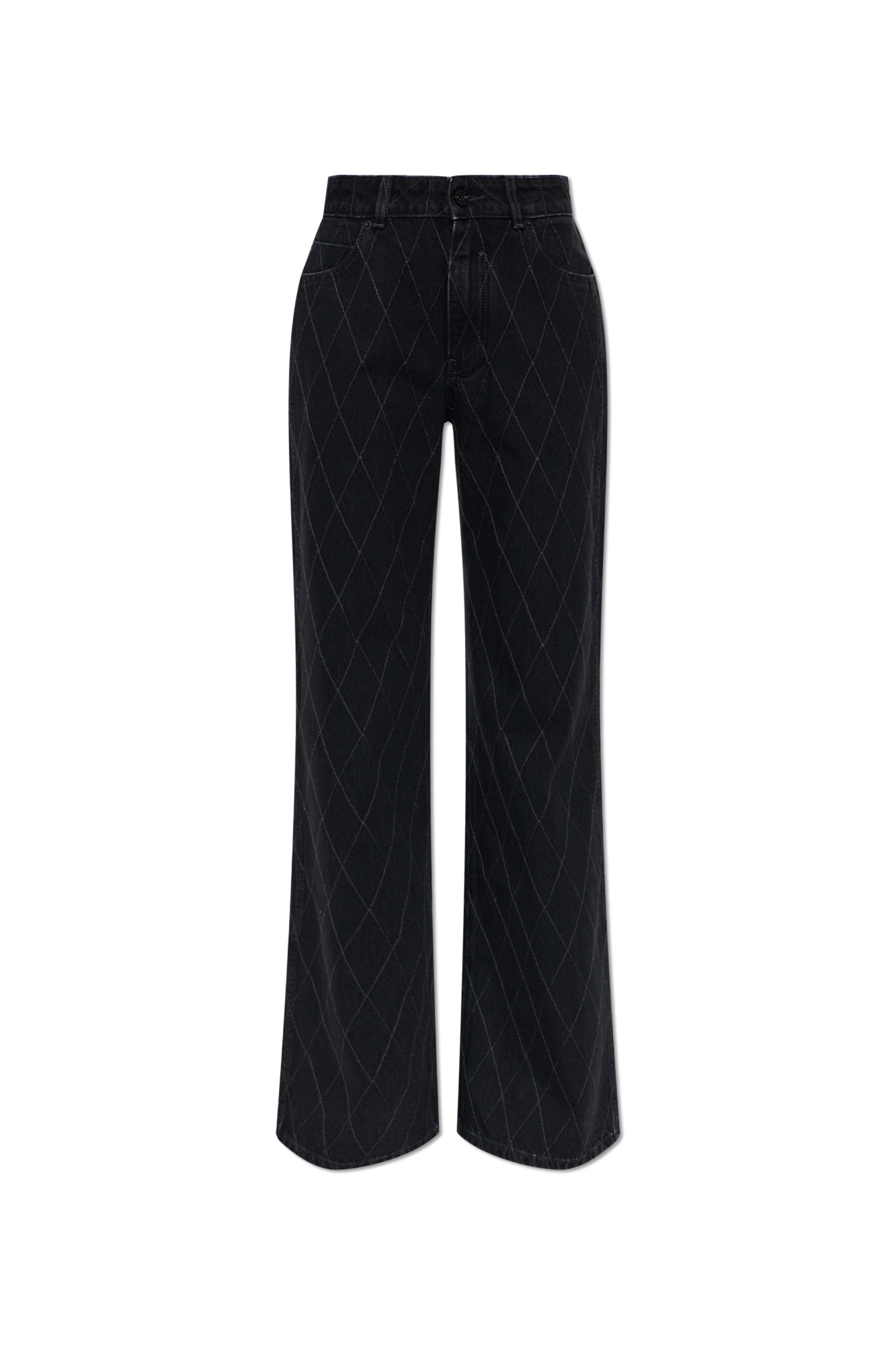Balmain Spodnie Z Szerokimi Nogawkami, Kobiety, Czarny
