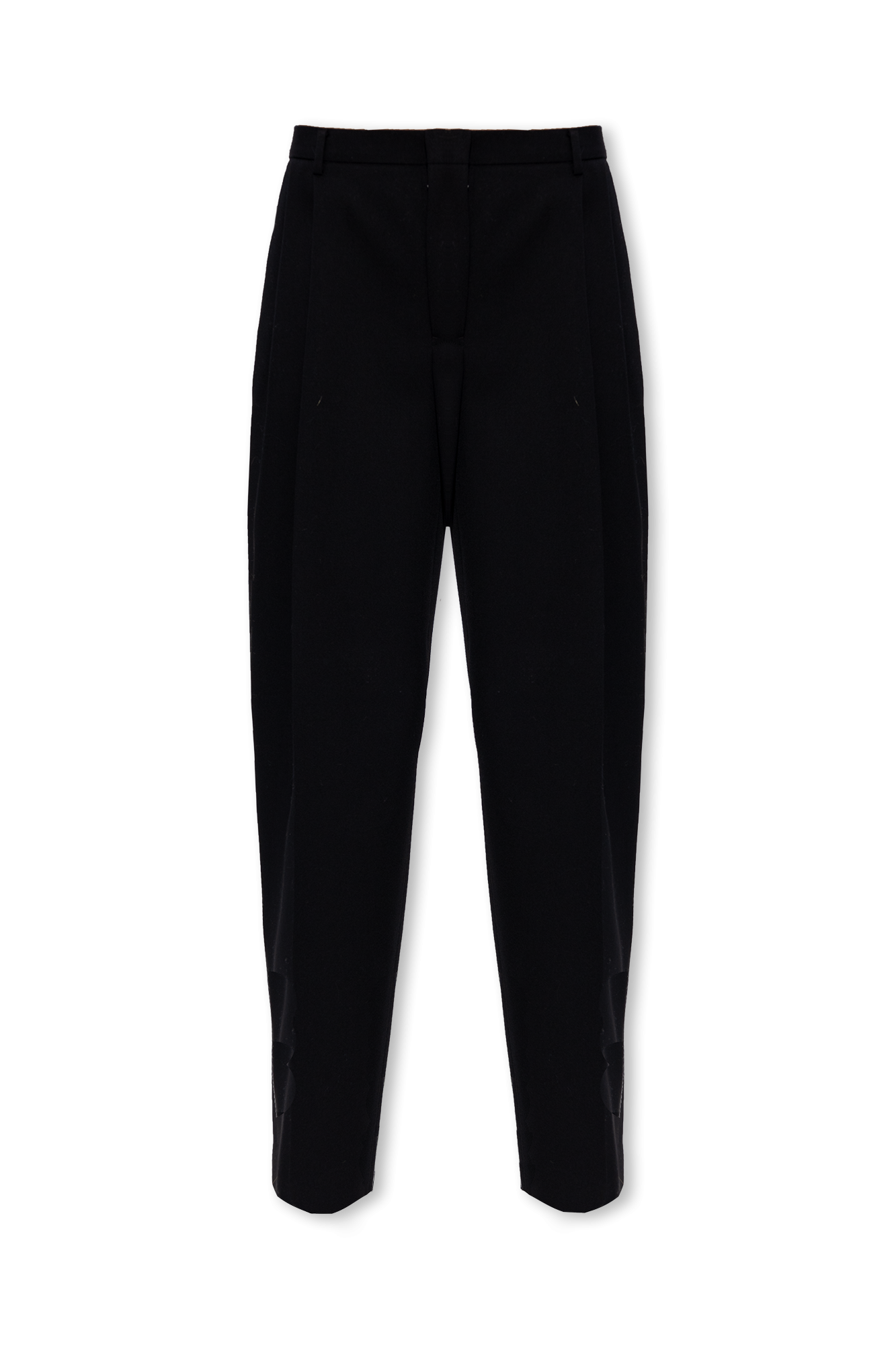 JIL SANDER Wełniane Spodnie, Kobiety, Czarny