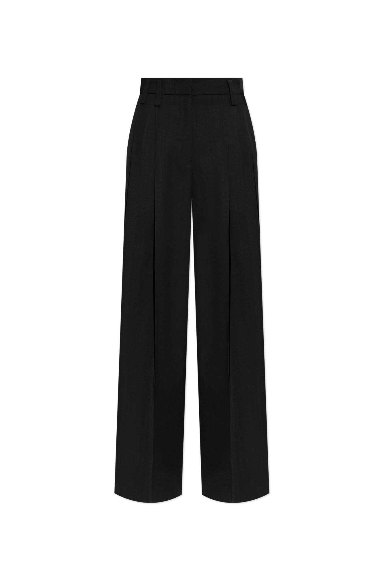 JIL SANDER Spodnie W Kant Z Zaszewkami, Kobiety, Czarny