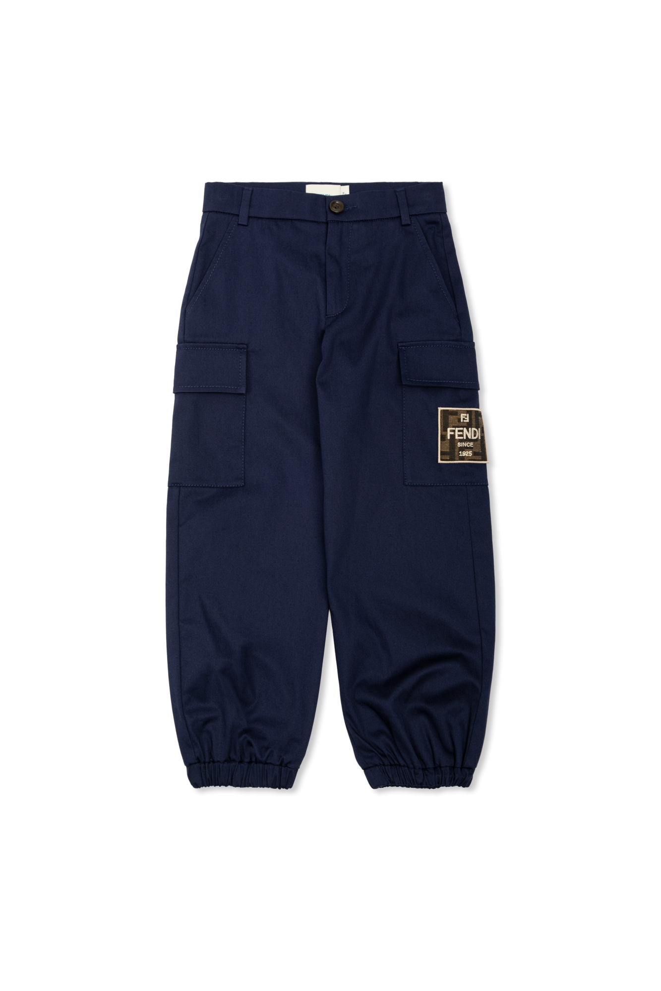 Fendi Kids Bawełniane Spodnie Typu ‘cargo’, Unisex, Granatowy