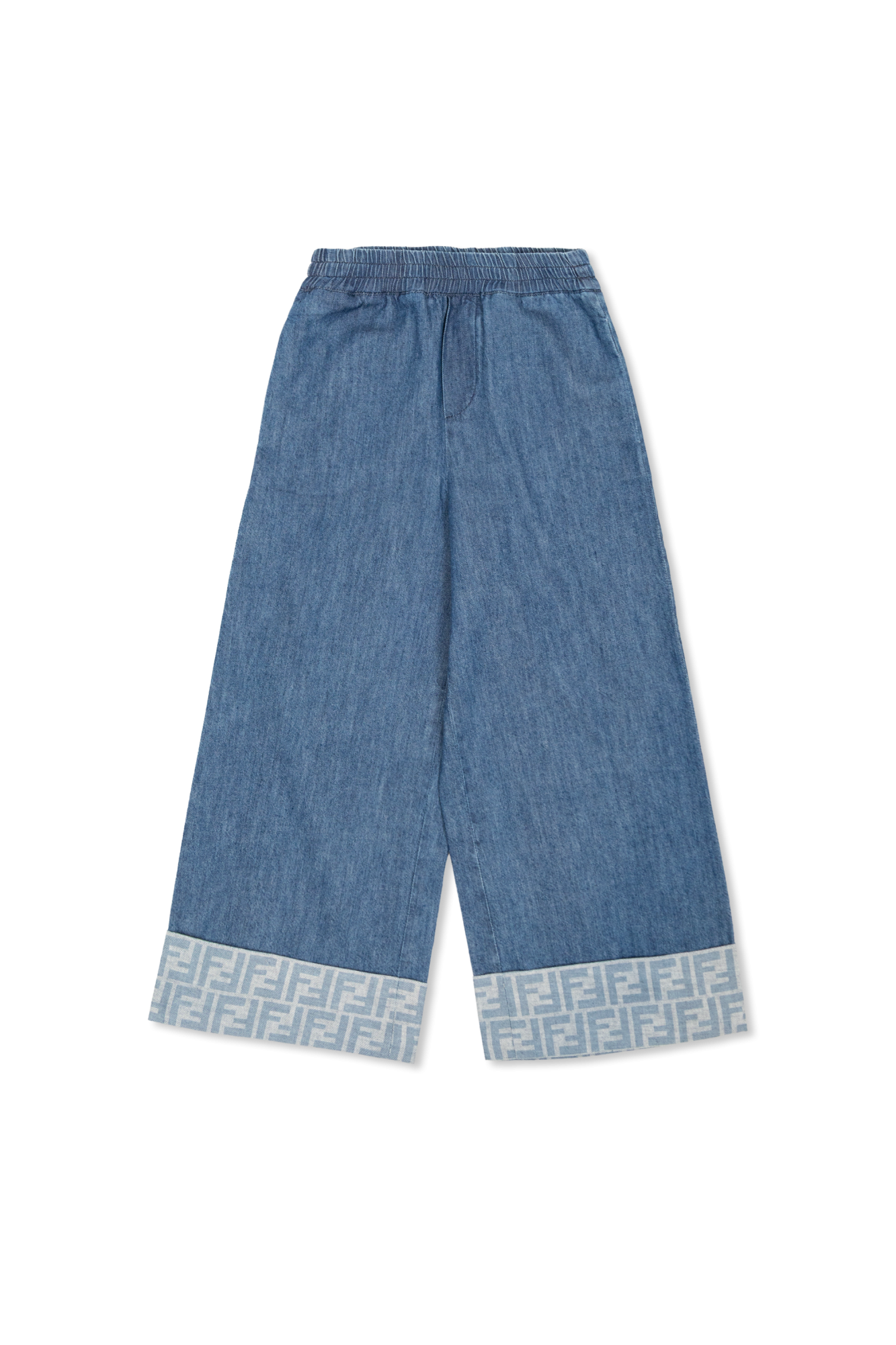 Fendi Kids Jeansy Z Szerokimi Nogawkami, Unisex, Niebieski