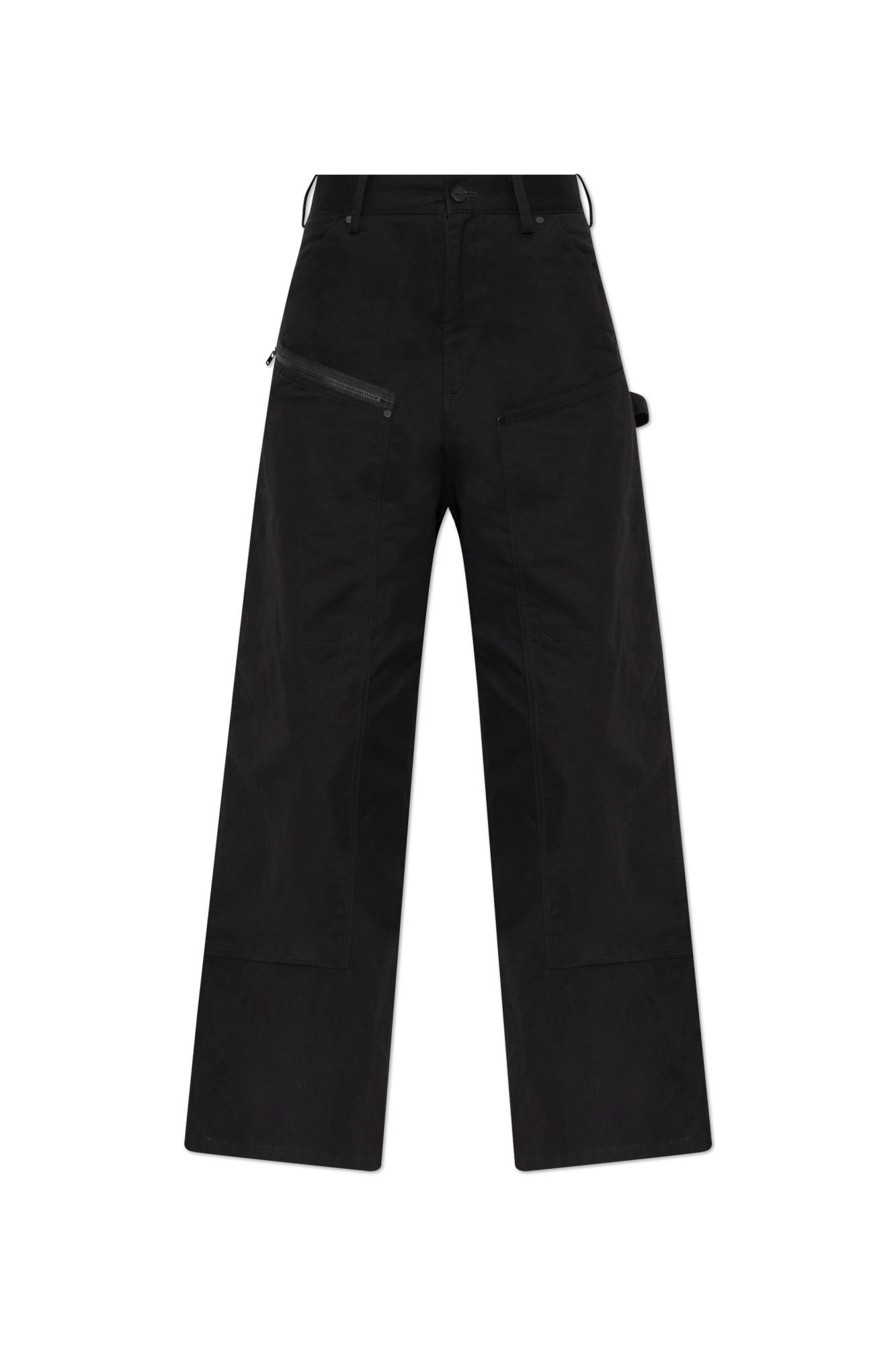 Y-3 Spodnie ‘Twill’ Typu ‘cargo’, Kobiety, Czarny