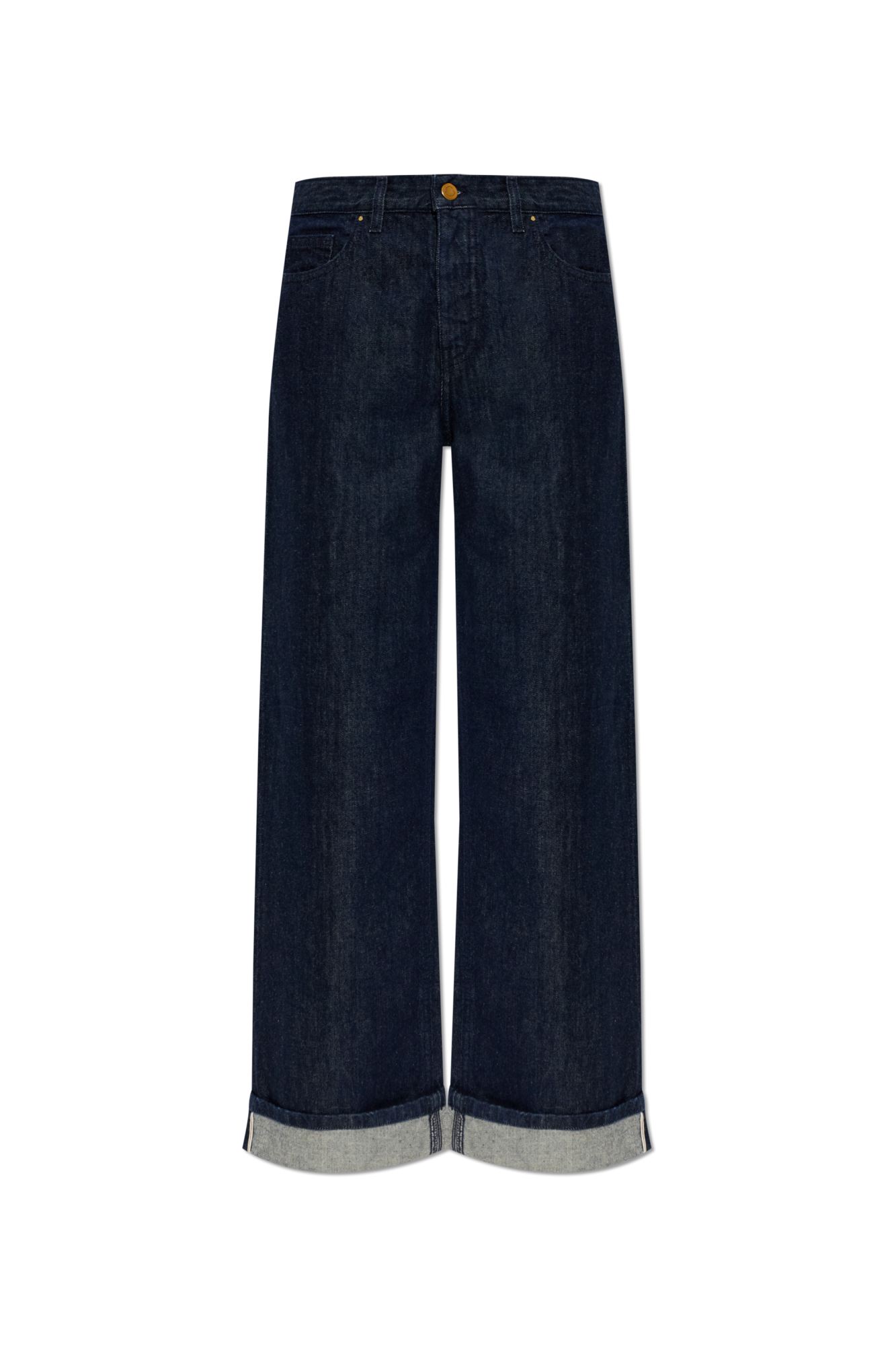 Moncler Jeansy Z Szerokimi Nogawkami, Kobiety, Granatowy