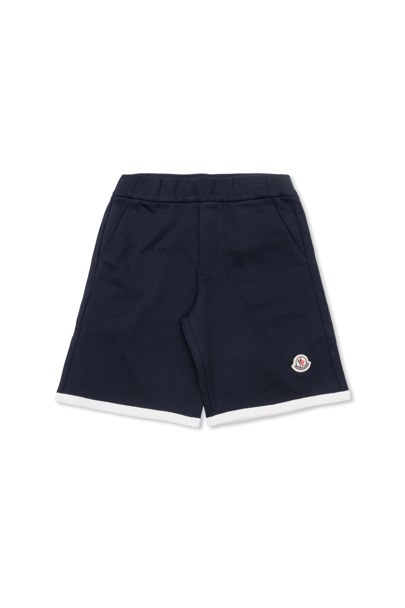 Moncler Enfant Szorty Z Naszywką  Z Logo, Unisex, Granatowy