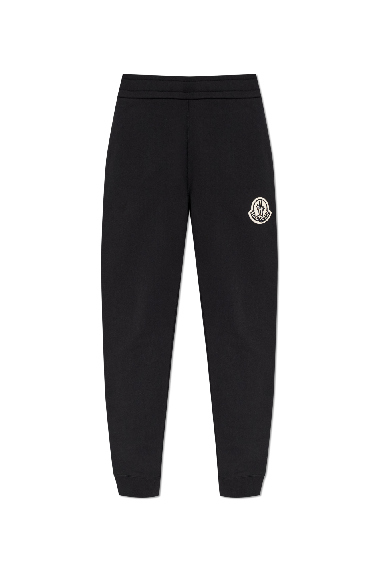 Moncler Spodnie Dresowe Z Naszywką, Mężczyźni, Czarny
