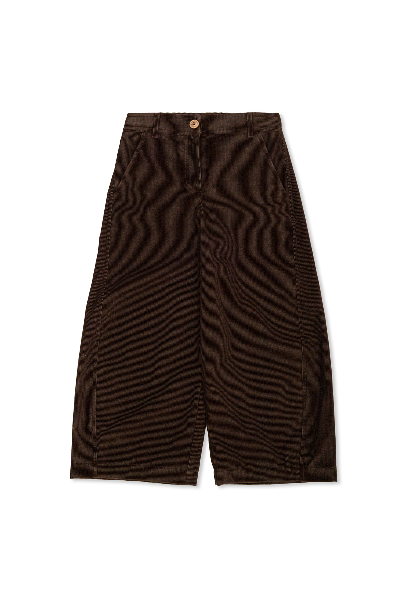 Moncler Enfant Sztruksowe Spodnie Z Szerokimi Nogawkami, Unisex, Brązowy