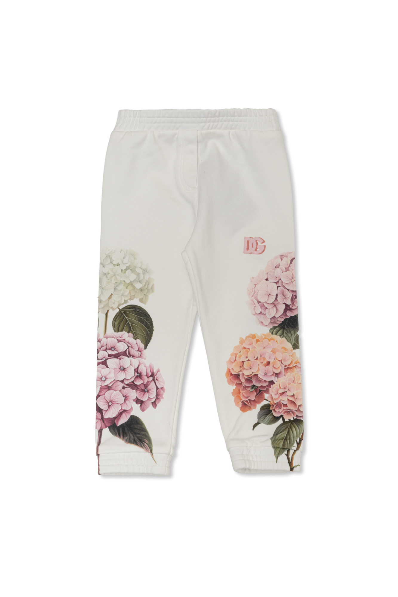 Dolce & Gabbana Kids Spodnie Dresowe Z Motywem Kwiatowym, Unisex, Biały