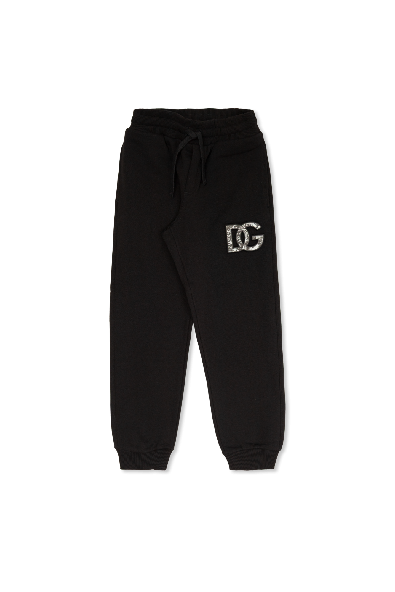 Dolce & Gabbana Kids Spodnie Z Logo, Unisex, Czarny