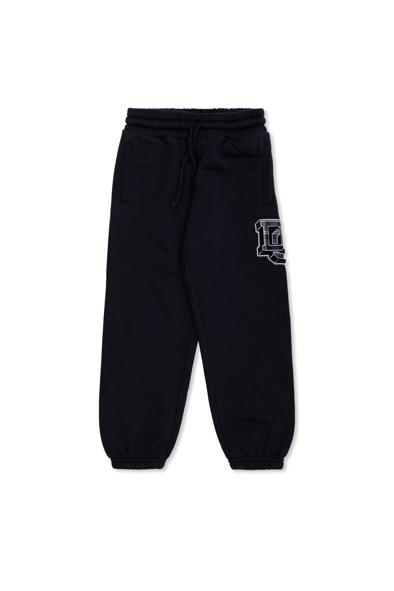 Dolce & Gabbana Kids Spodnie Dresowe Z Logo, Unisex, Granatowy