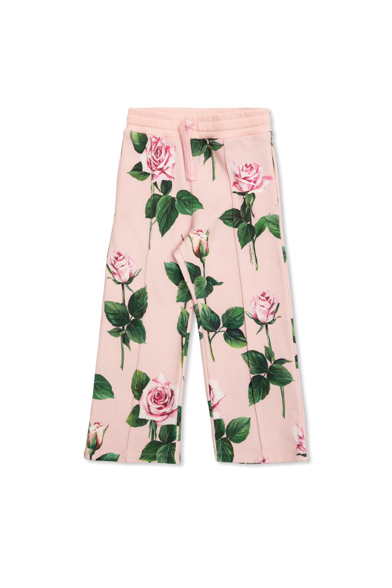 Dolce & Gabbana Kids Spodnie Z Motywem Kwiatowym, Unisex, Różowy
