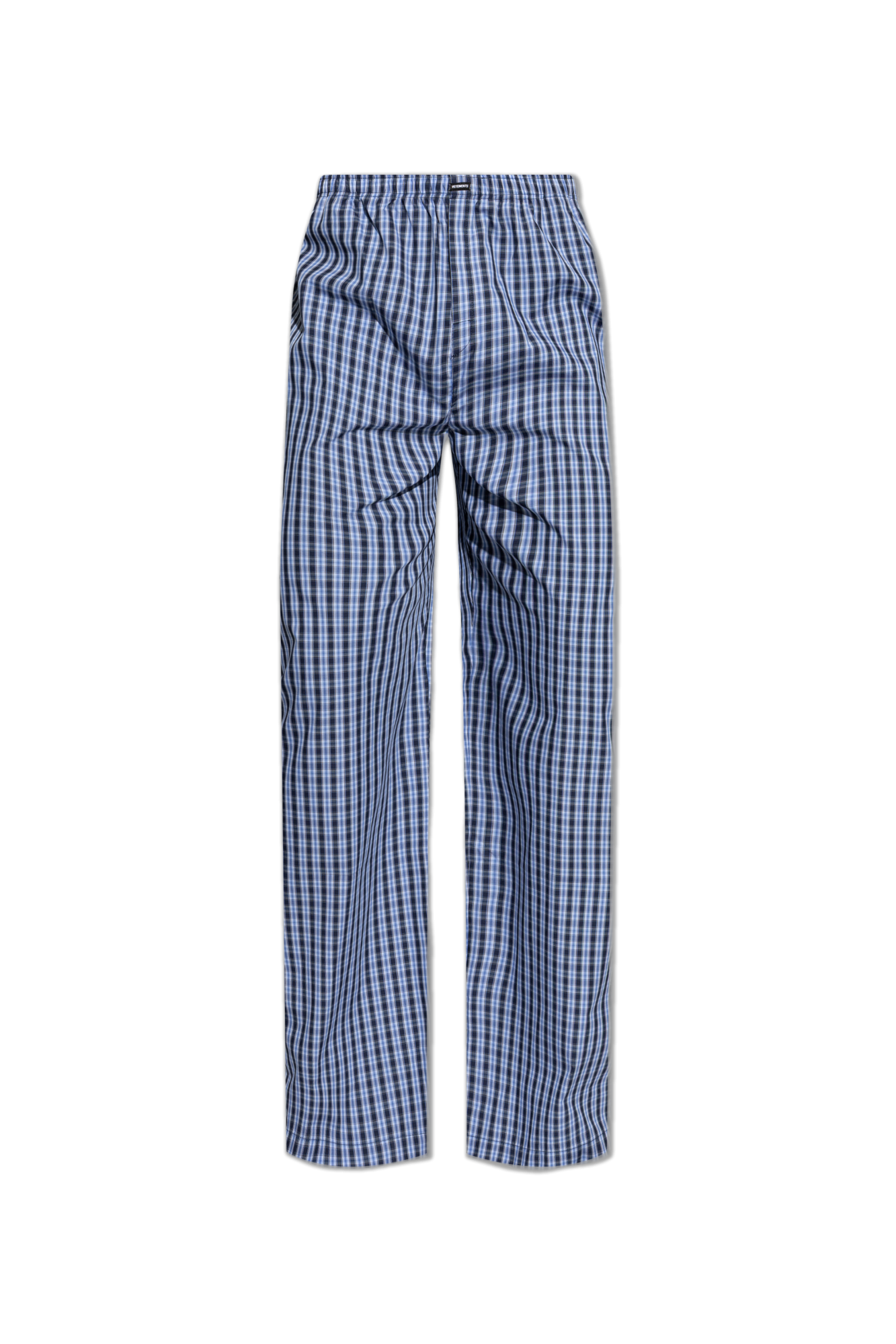 VETEMENTS Spodnie W Kratę, Mężczyźni, Niebieski
