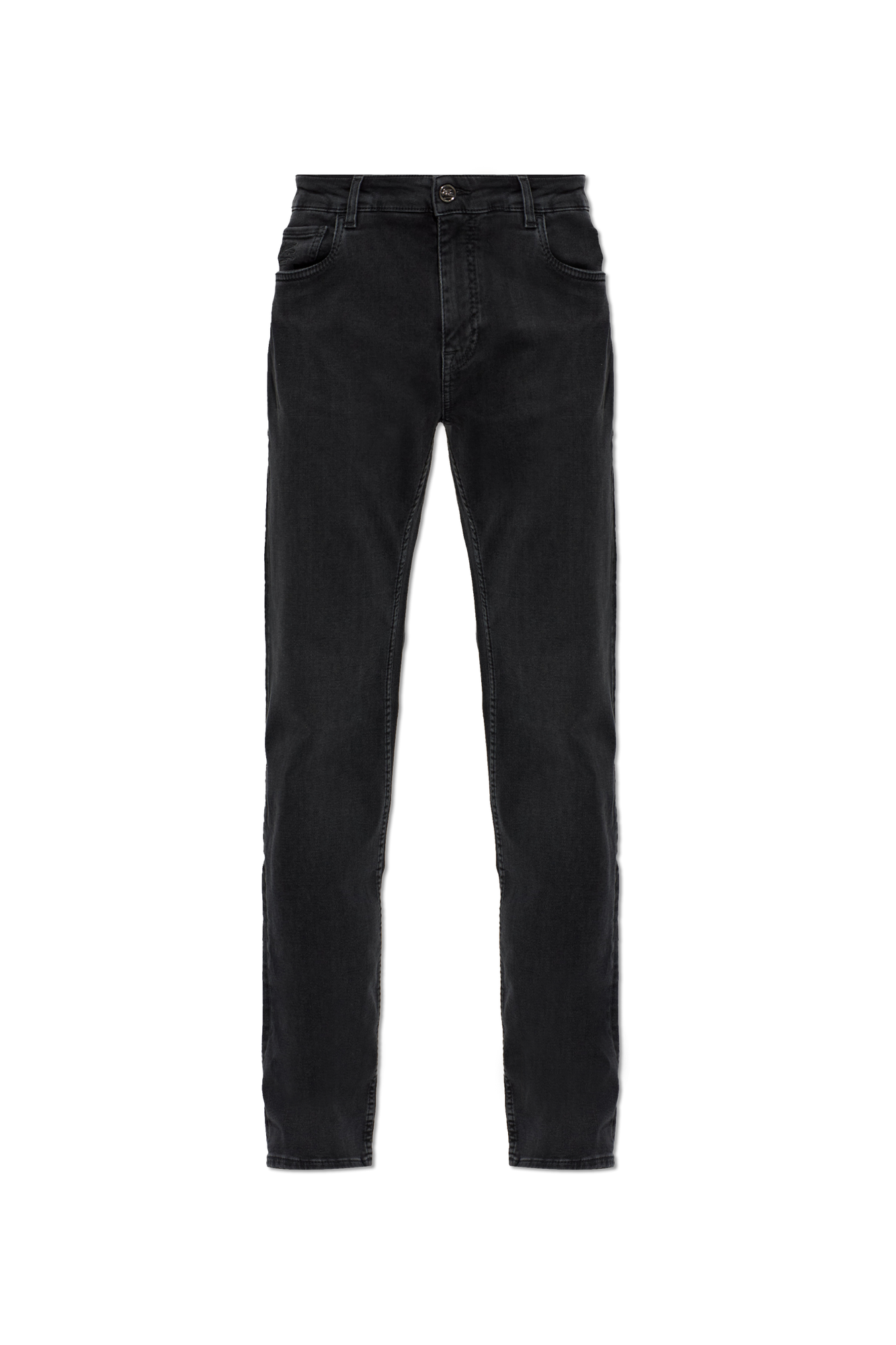 Etro Jeansowe Spodnie Z Wyszytym Logo, Mężczyźni, Czarny