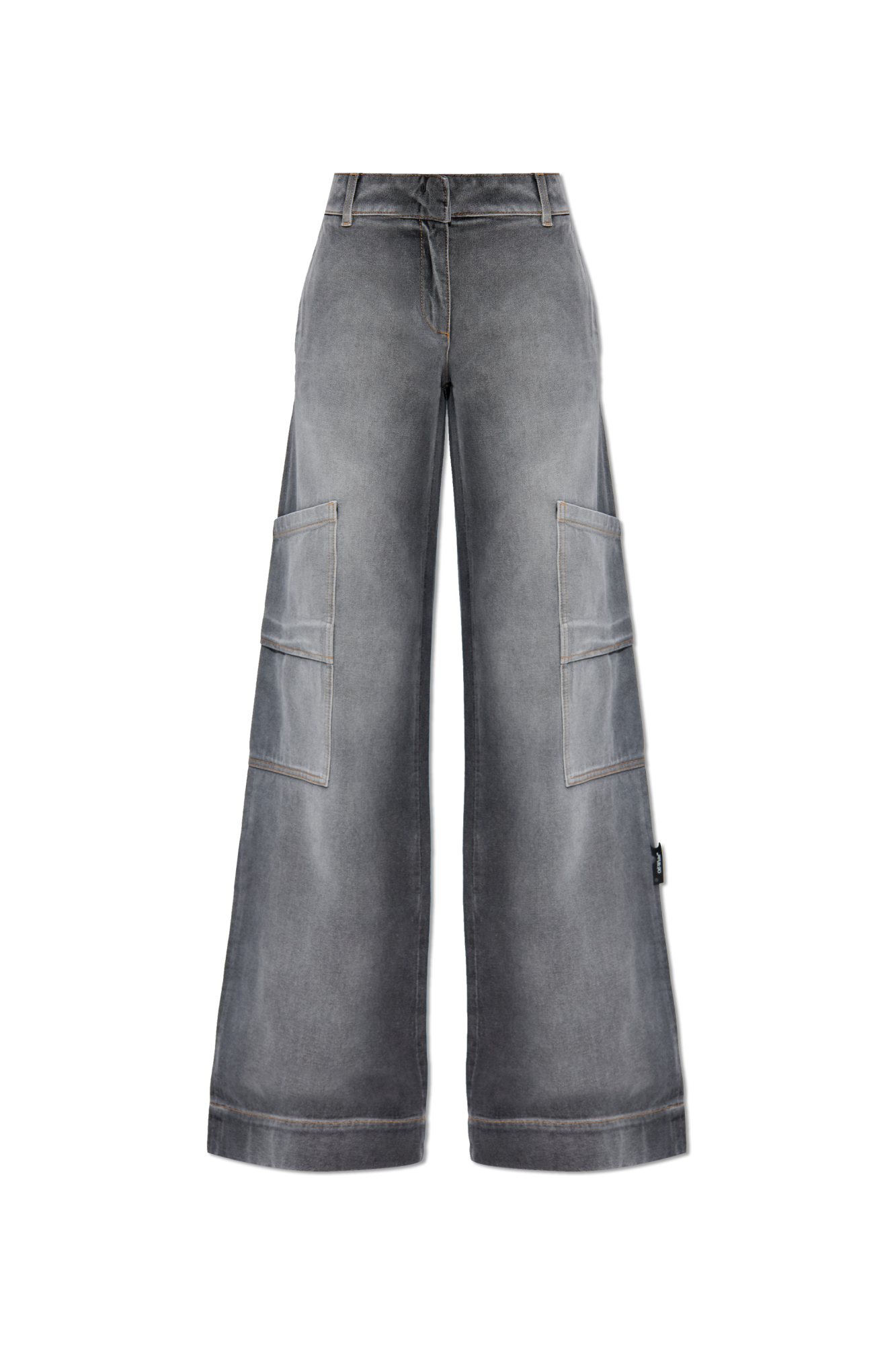 Off-White Jeansy Z Logo, Kobiety, Szary