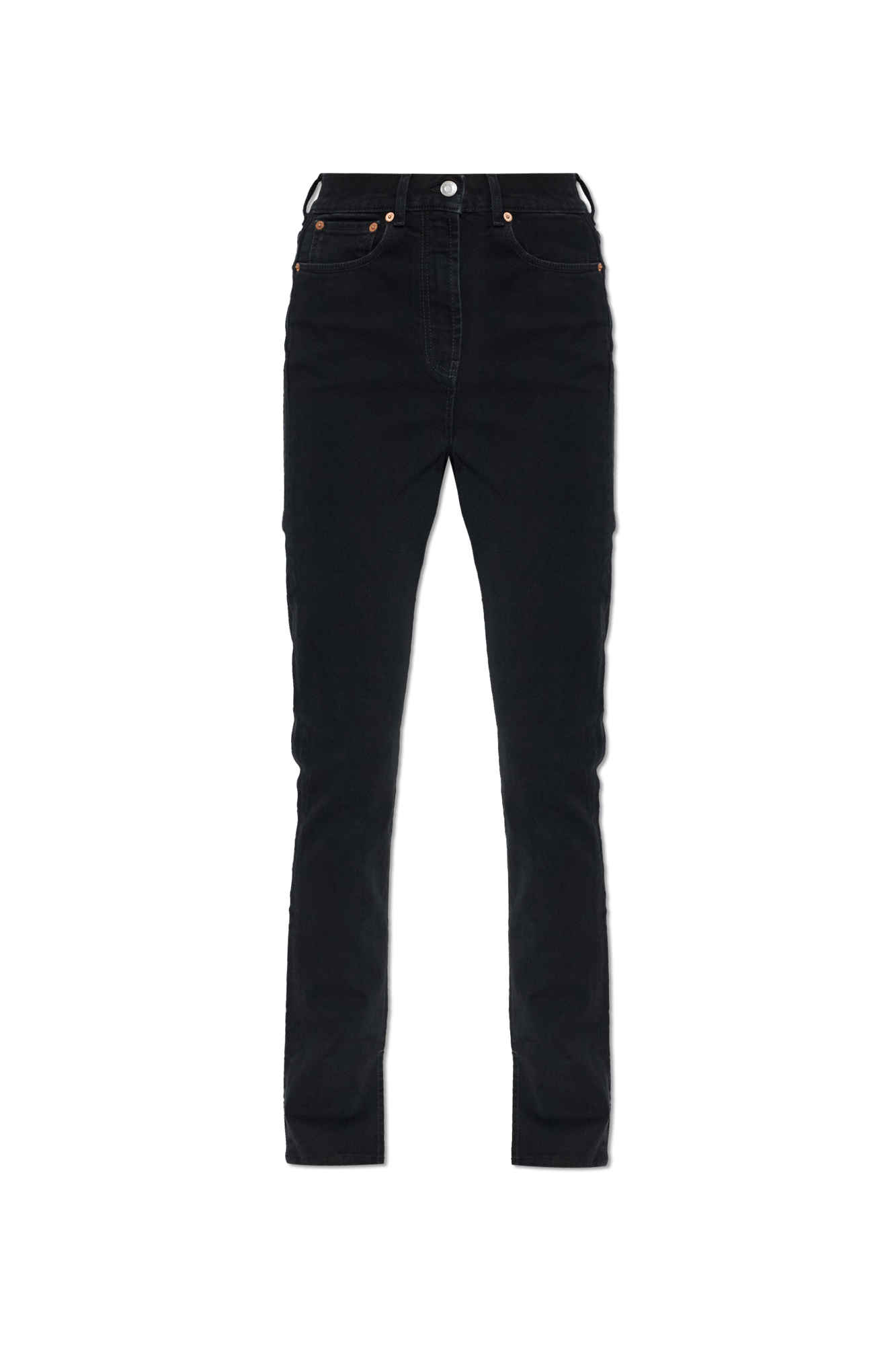 Balmain Jeansowe Spodnie O Prostym Kroju, Kobiety, Czarny