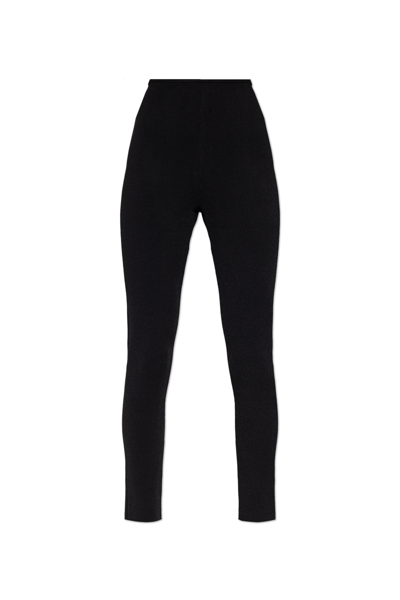 Balmain Wełniane Spodnie Z Wszytym Logo, Kobiety, Czarny