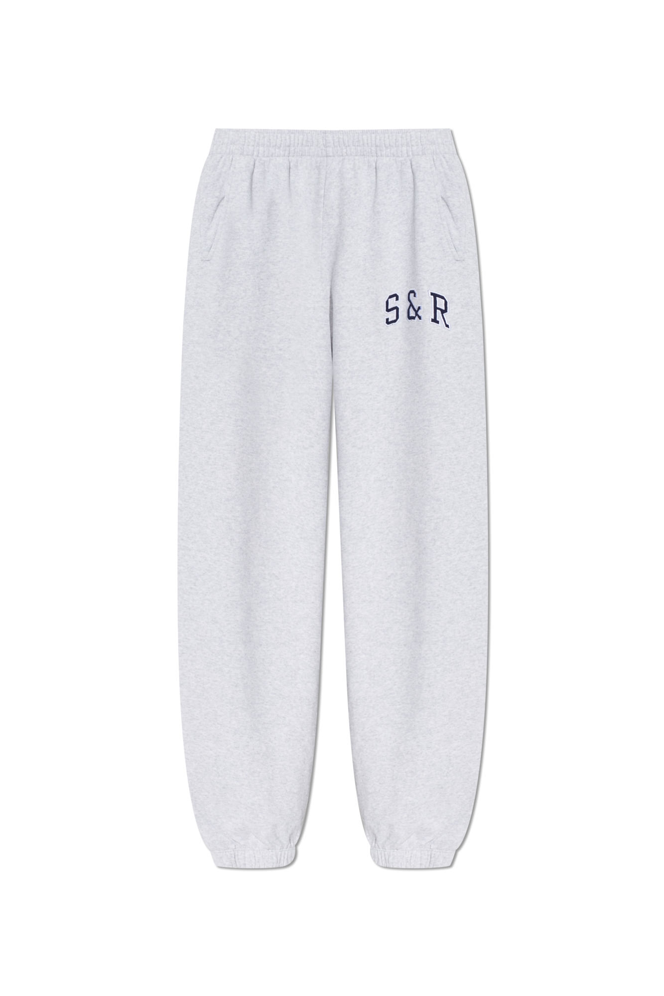 Sporty & Rich Bawelniane Dresy Z Logo, Unisex, Szary