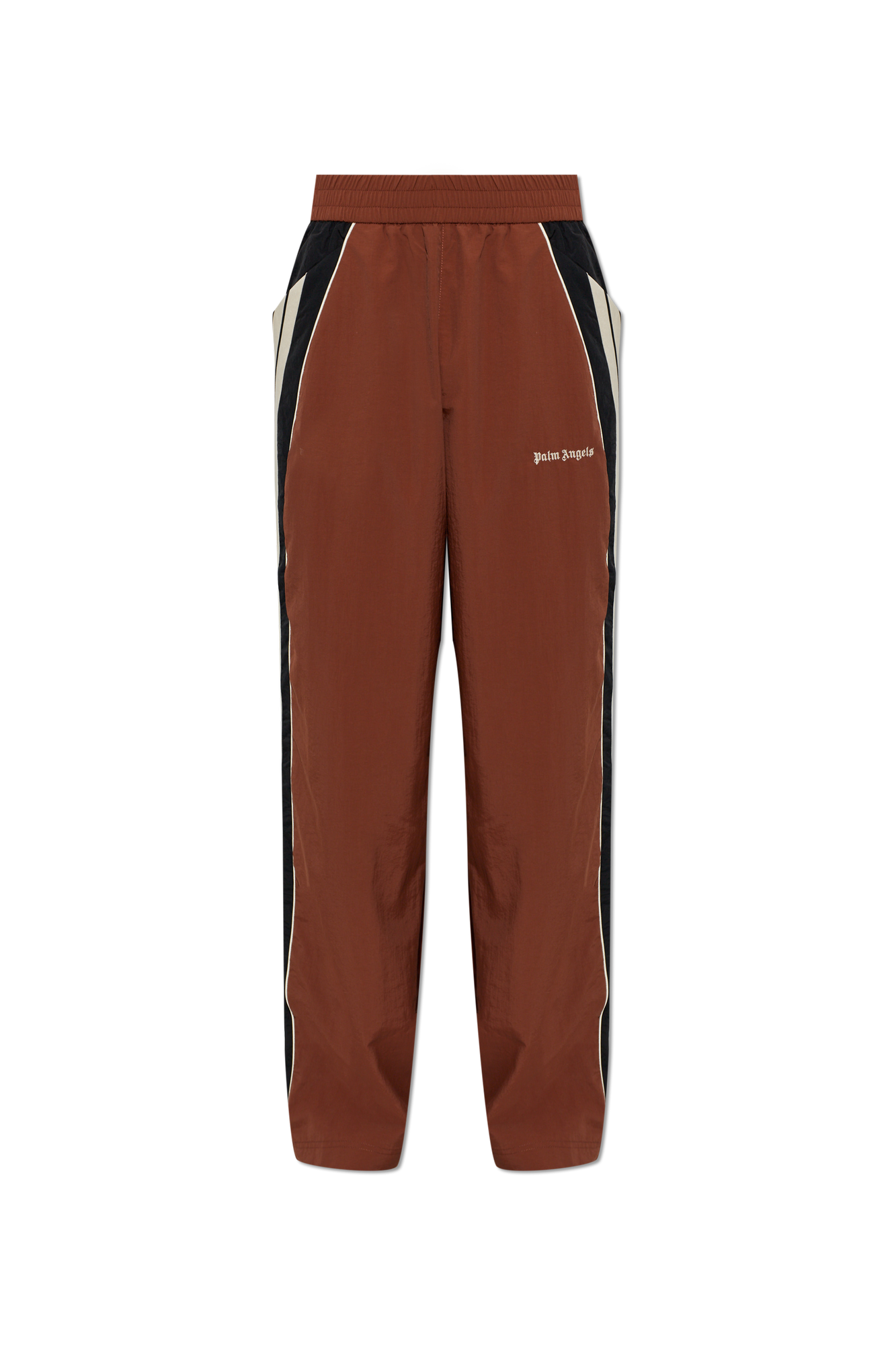 Palm Angels Dresowe Spodnie Z Naszytym Logo, Mężczyźni, Brązowy
