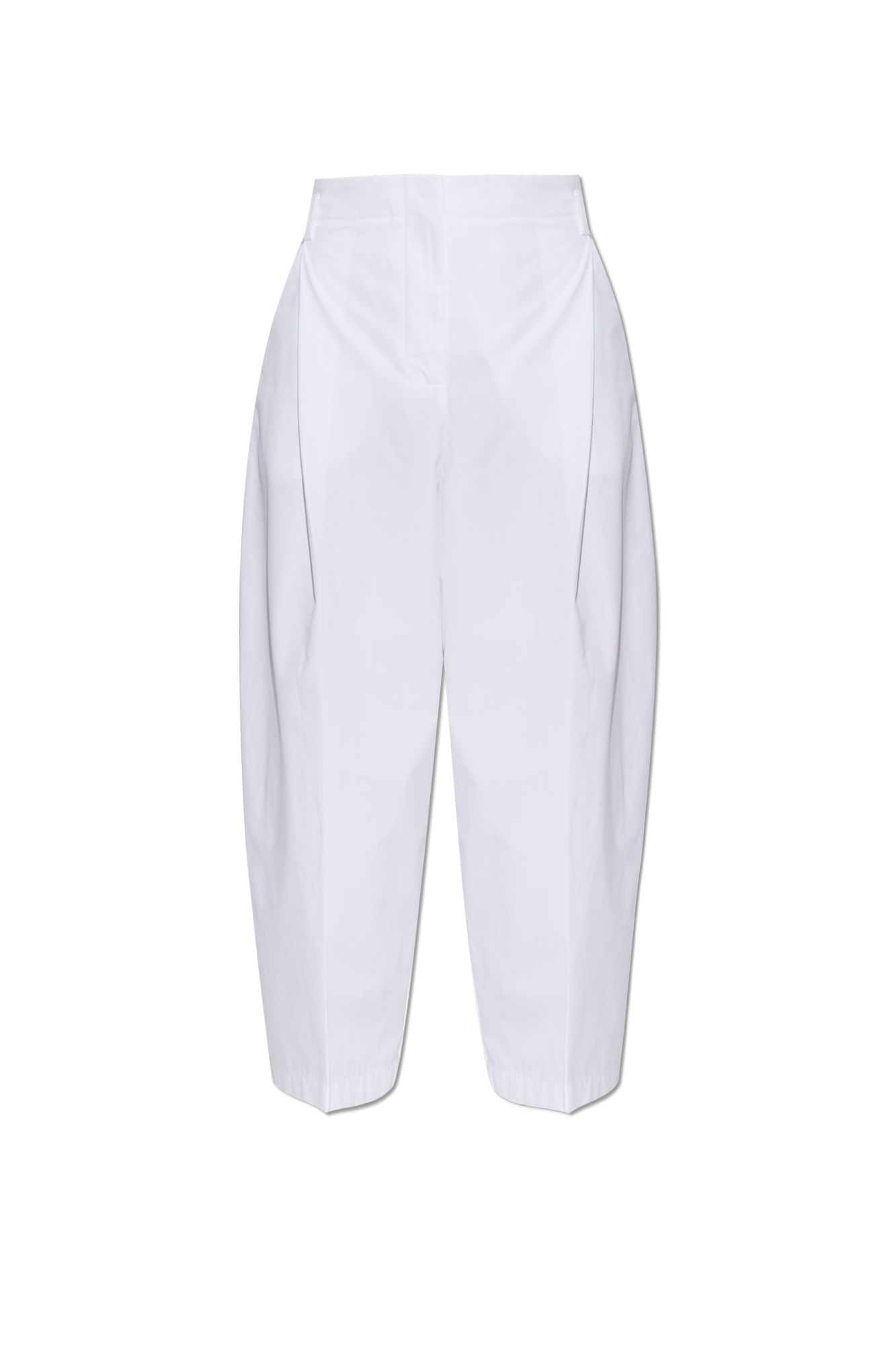 Jacquemus Bawełniane Spodnie ‘Miami’ O Prostym Kroju, Kobiety, Biały