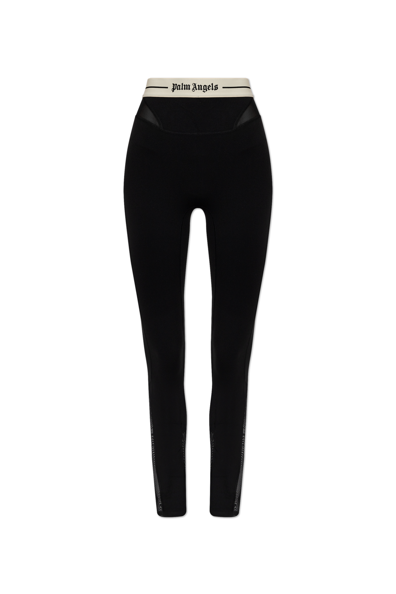 Palm Angels Leginsy Z Logo, Kobiety, Czarny