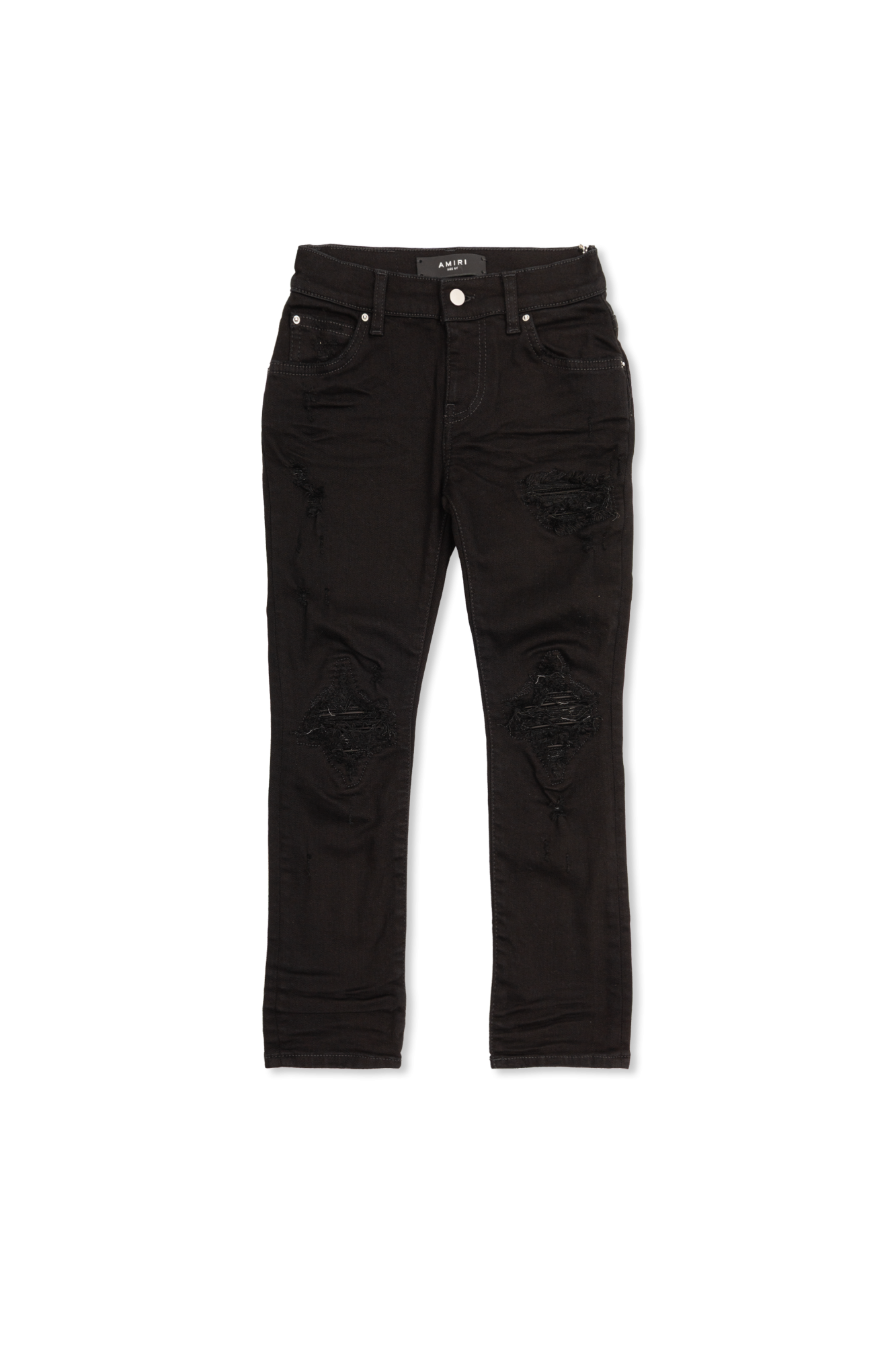 Amiri Kids Jeansy Z Efektem `vintage`, Unisex, Czarny