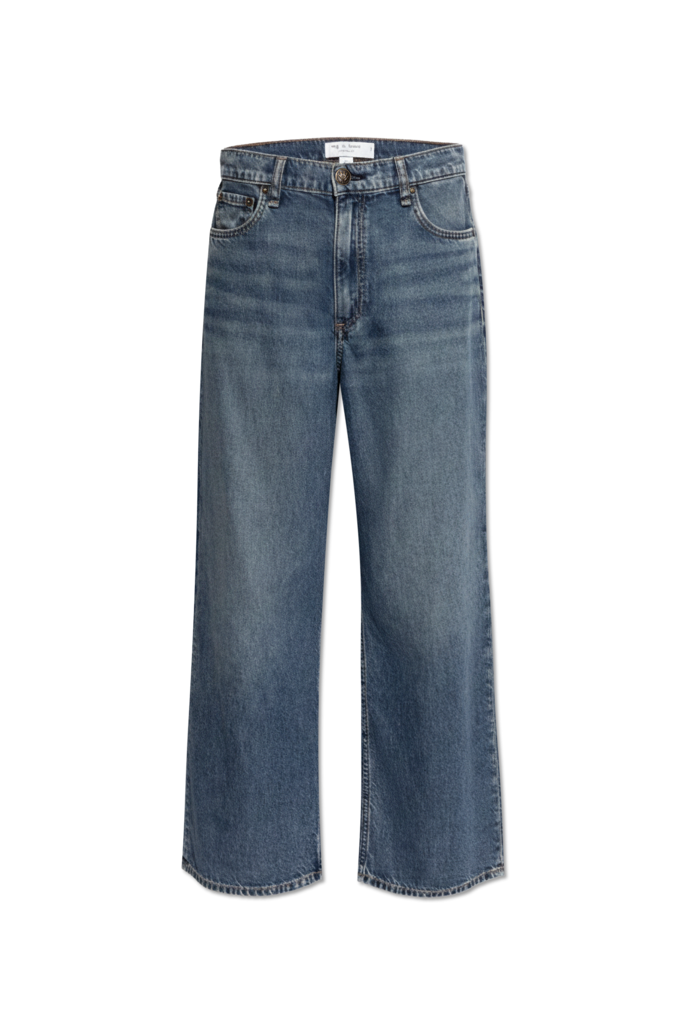 Rag & Bone Jeansy Z Nogawkami O Prostym Kroju, Kobiety, Niebieski