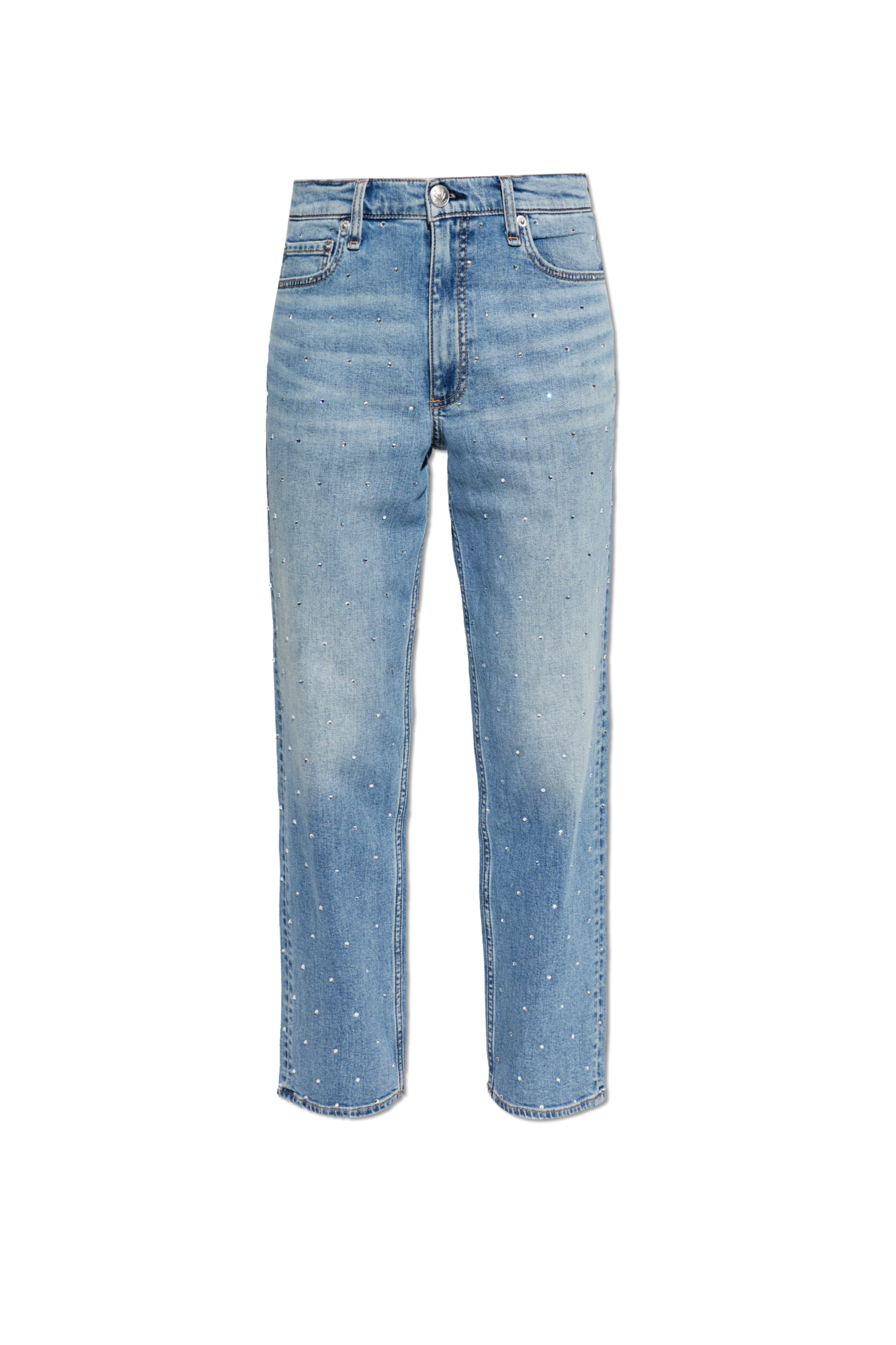 Rag & Bone Jeansy Z Połyskującymi Kryształami, Kobiety, Niebieski