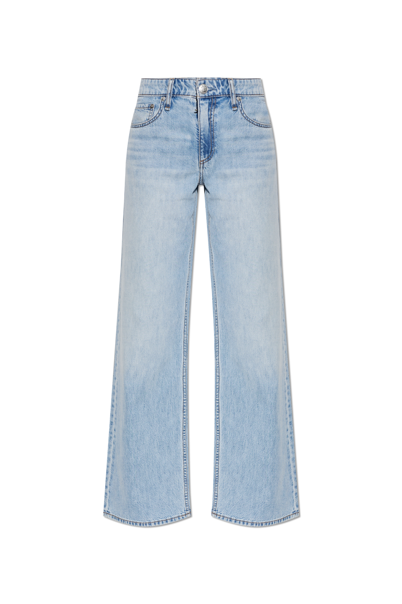 Rag & Bone Jeansy Z Nogawkami O Prostym Kroju, Kobiety, Niebieski