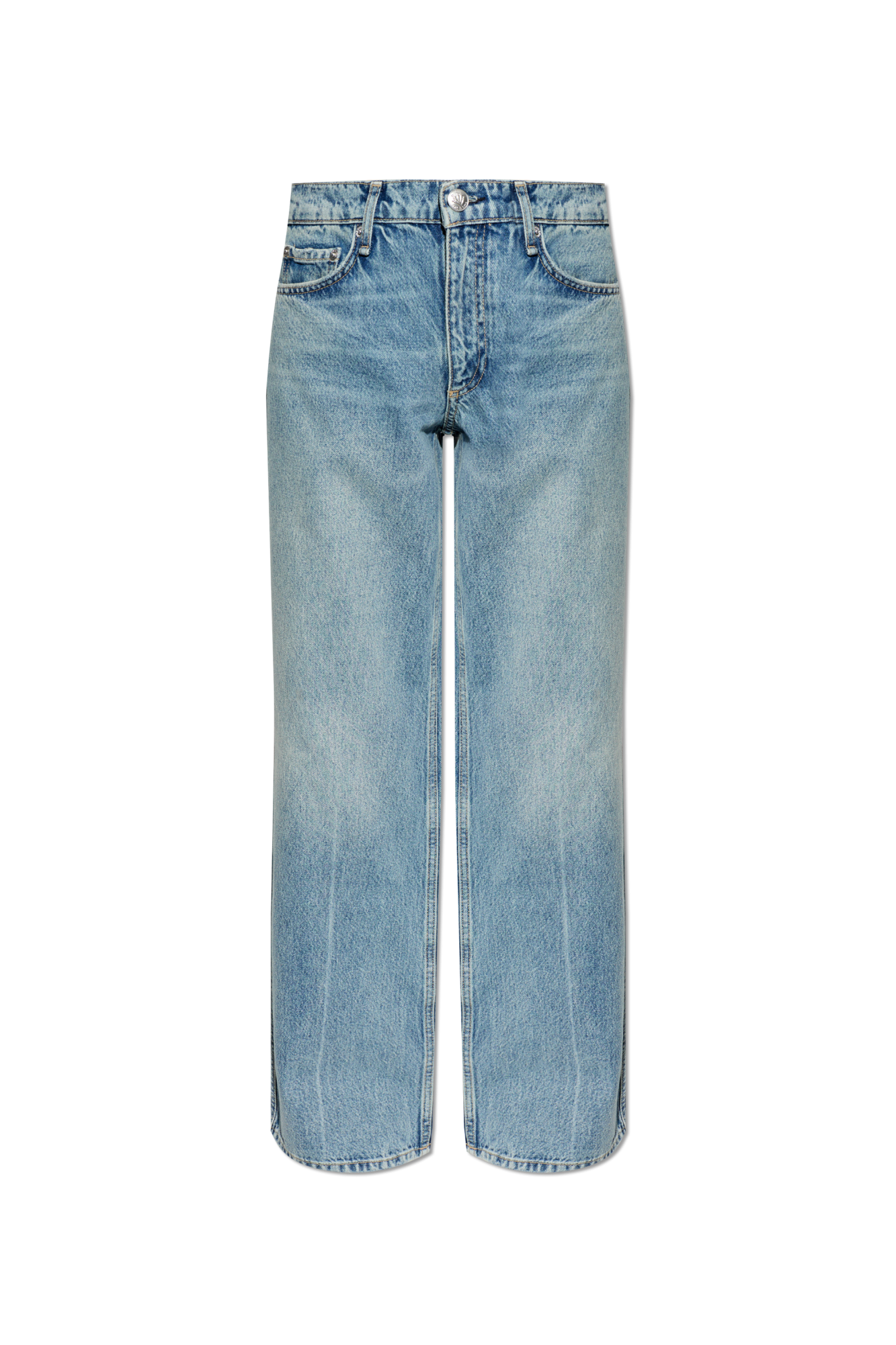 Rag & Bone Jeansy Z Nogawkami O Prostym Kroju, Kobiety, Jasnoniebieski