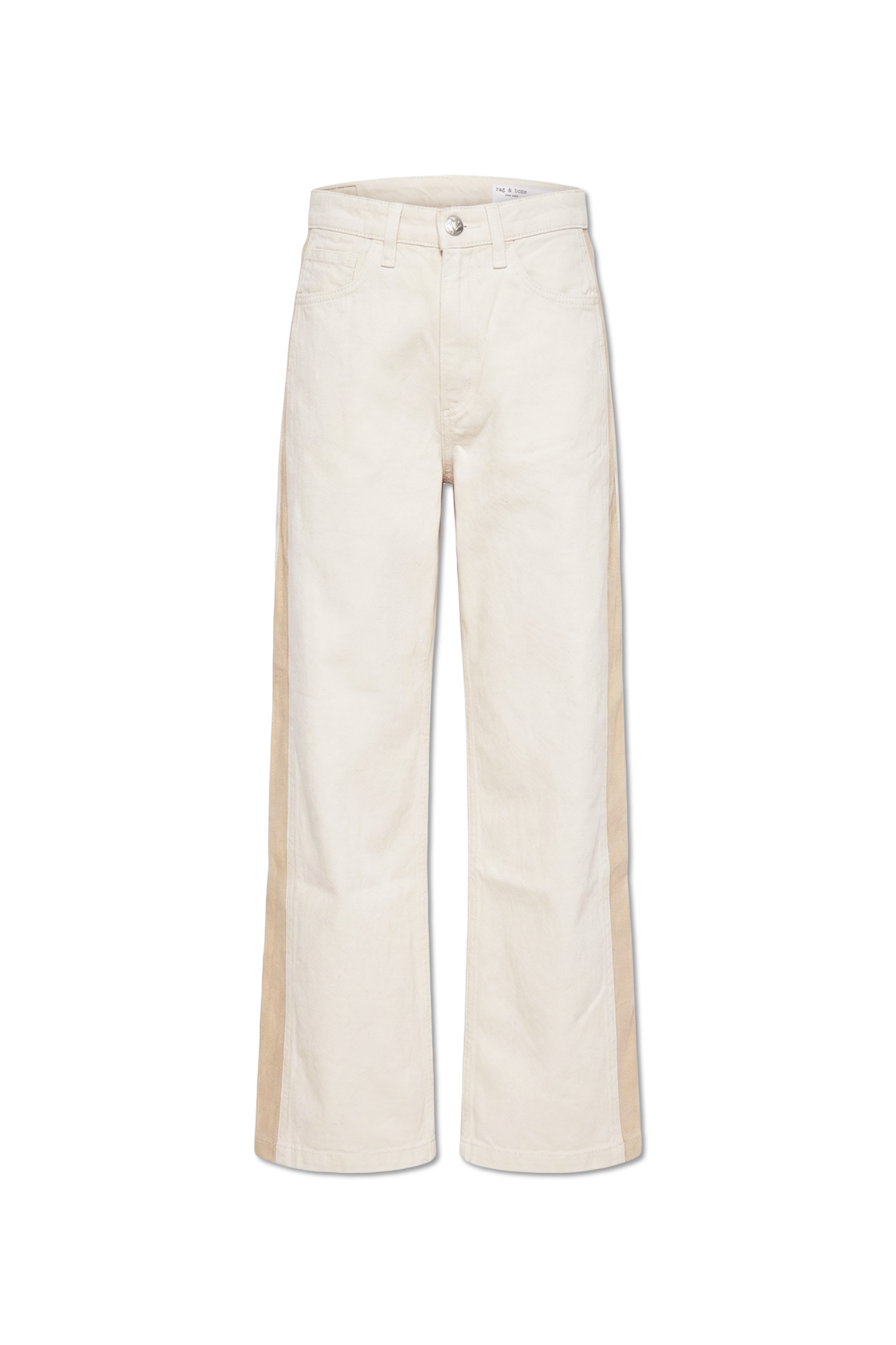 Rag & Bone Jeansy Z Nogawkami O Prostym Kroju, Kobiety, Kremowy