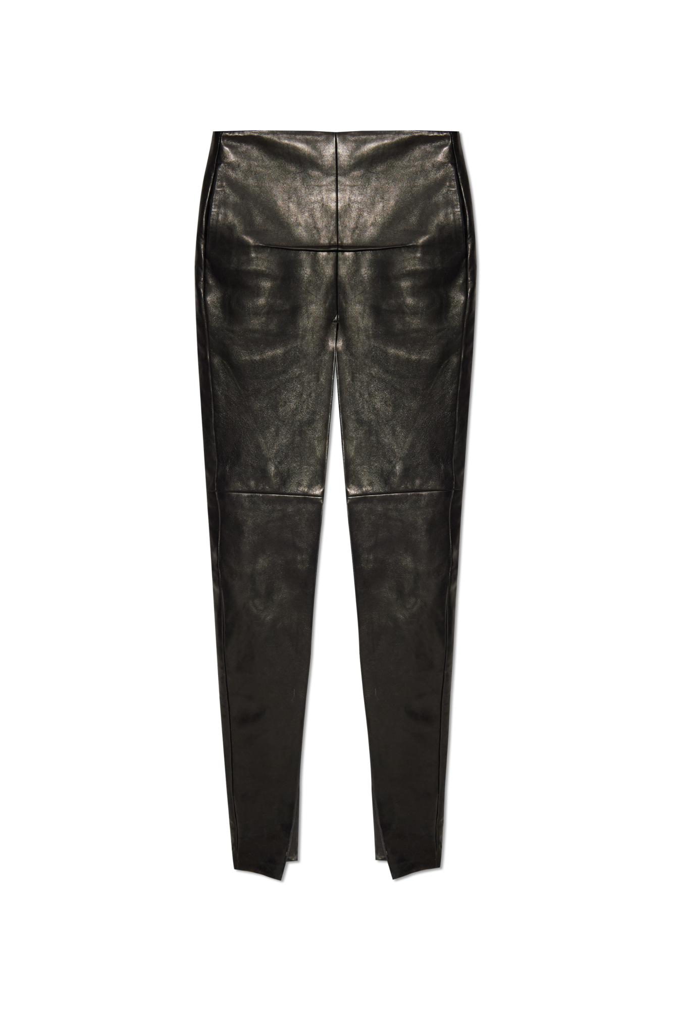 Rick Owens Skórzana Spódnica `Sliced`, Kobiety, Czarny