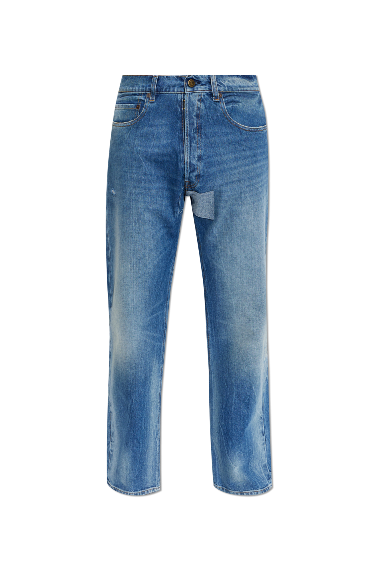 Maison Margiela Jeansy Z Efektem `vintage`, Mężczyźni, Niebieski