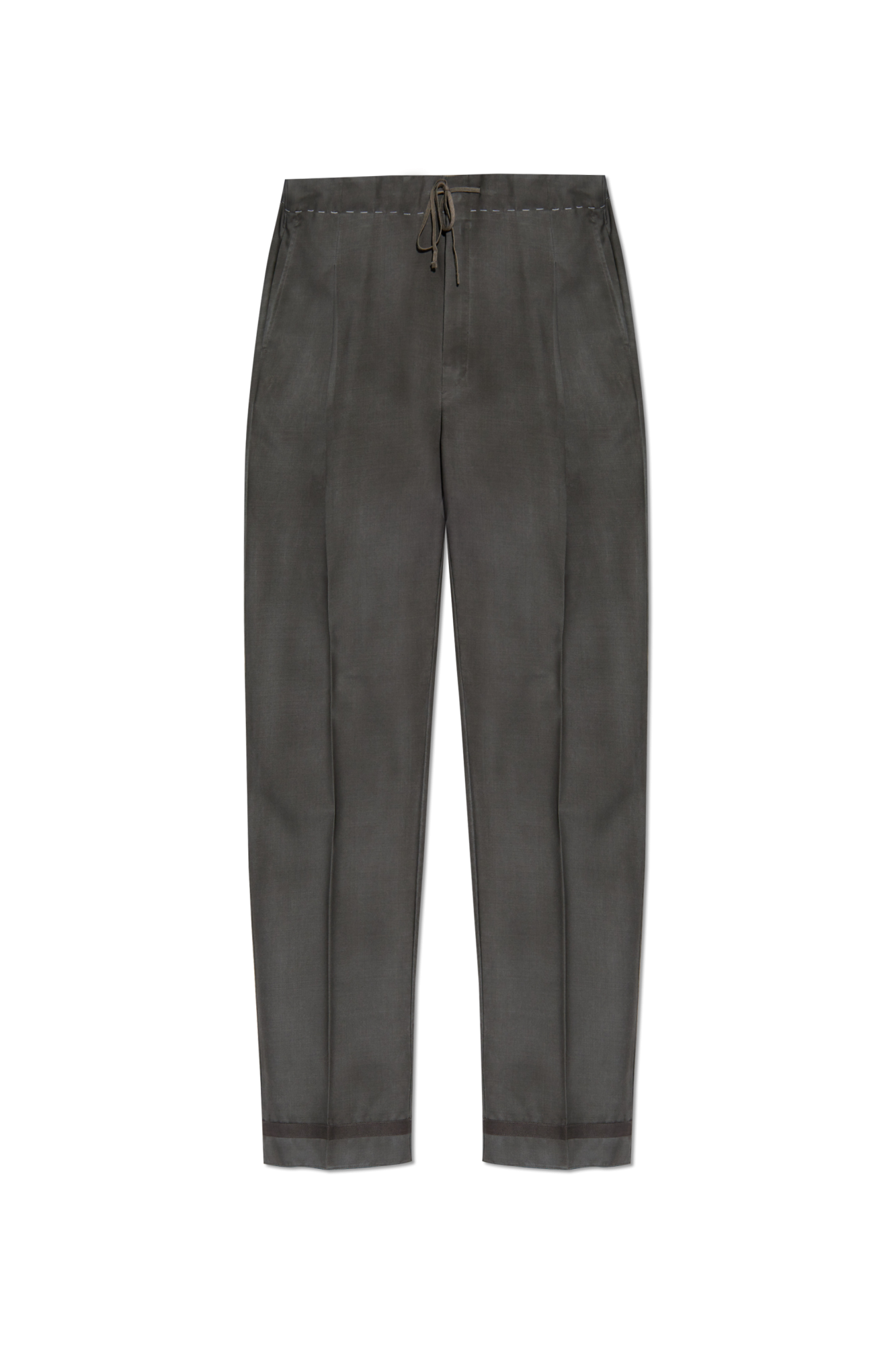 Maison Margiela Spodnie W Kant Z Efektem `vintage`, Mężczyźni, Szary