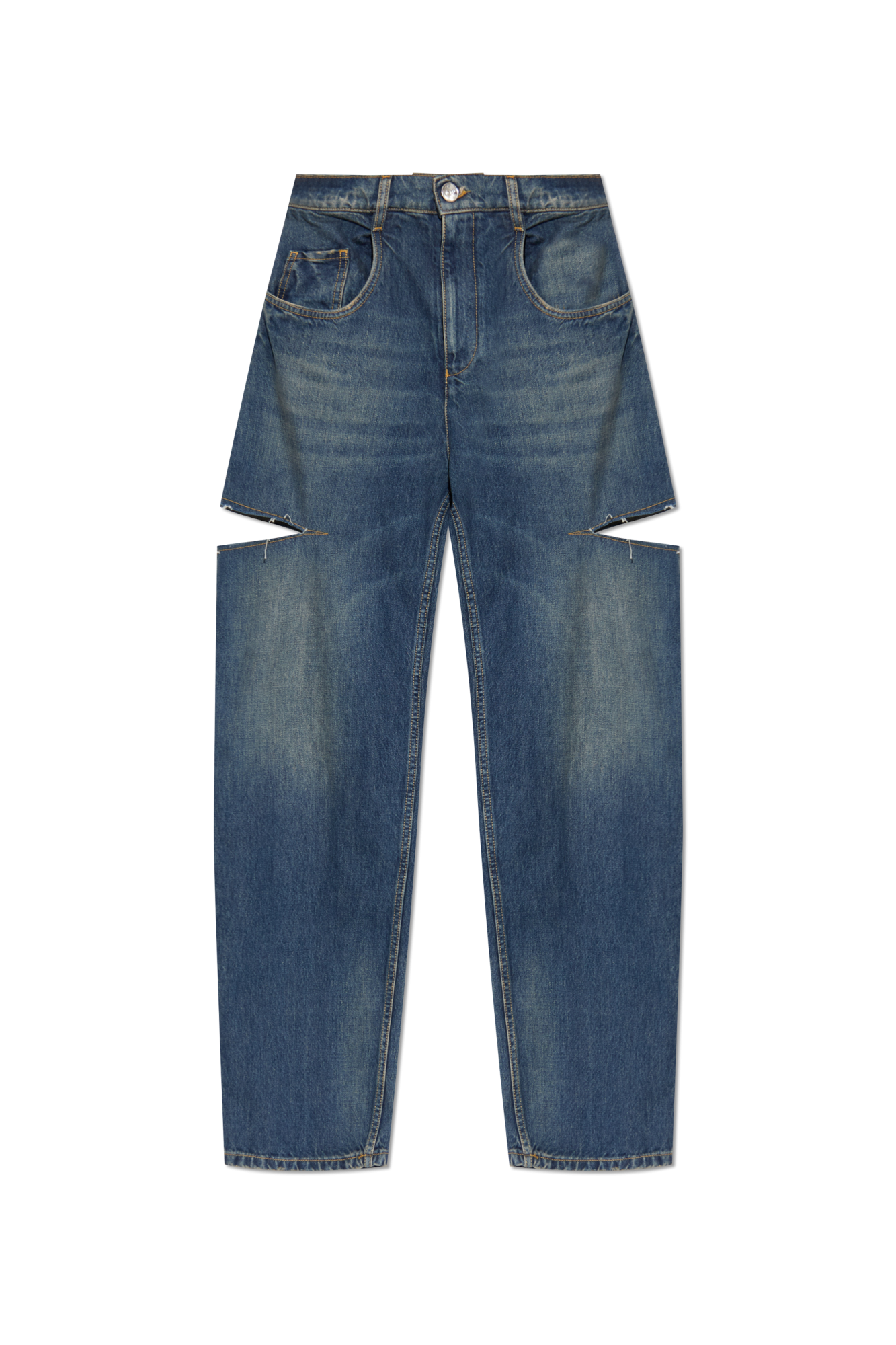 Maison Margiela Jeansy Z Efektem `vintage`, Kobiety, Niebieski
