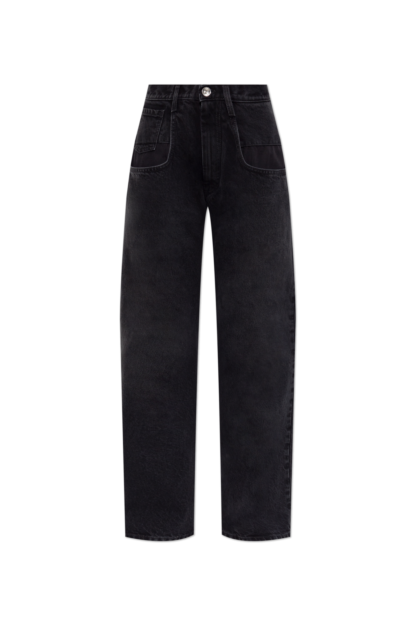 Maison Margiela Jeansy Z Logo, Kobiety, Czarny