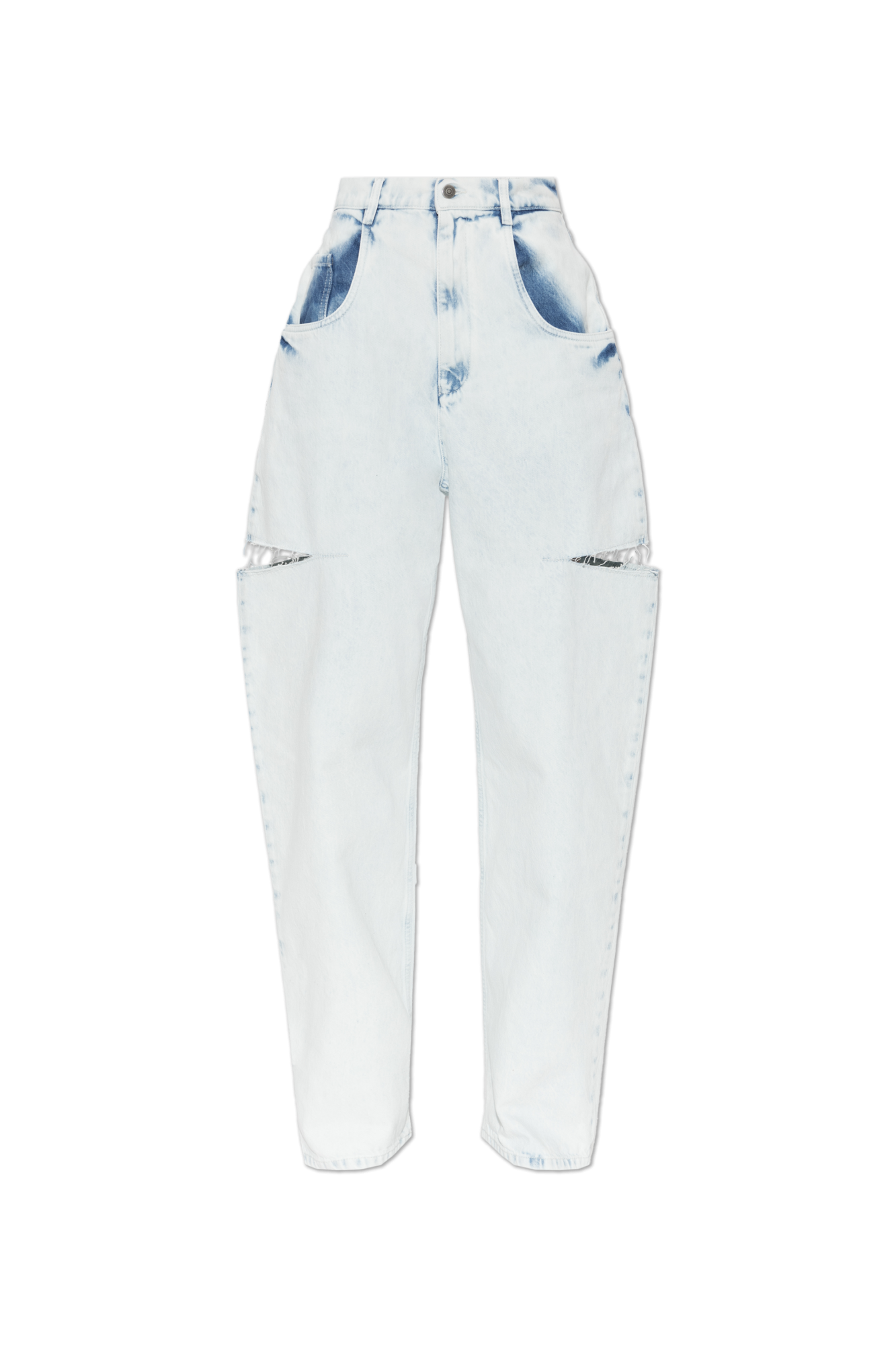 Maison Margiela Jeansy Z Rozcięciami, Kobiety, Jasnoniebieski