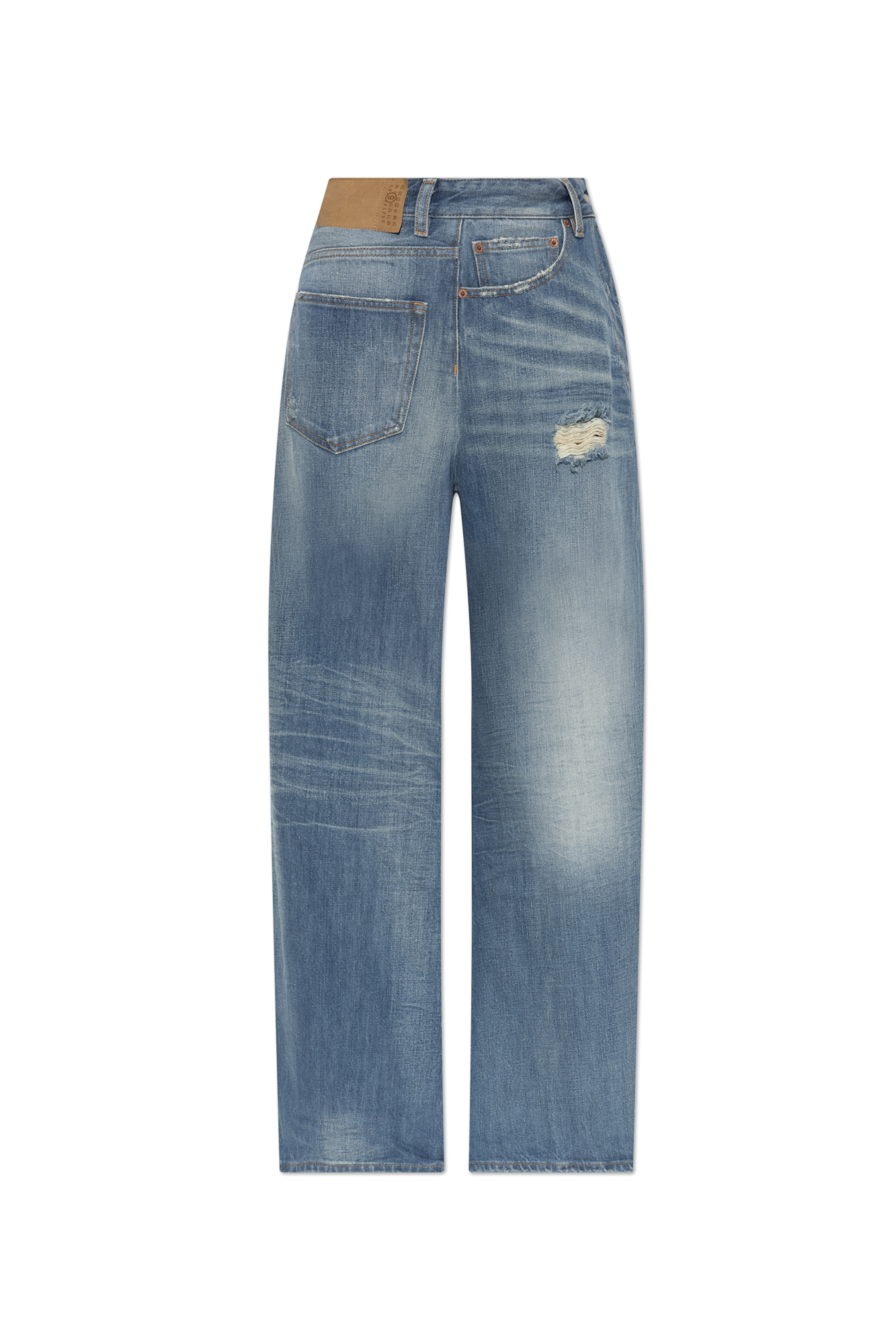 MM6 Maison Margiela Jeansy Z Efektem Vintage, Kobiety, Niebieski