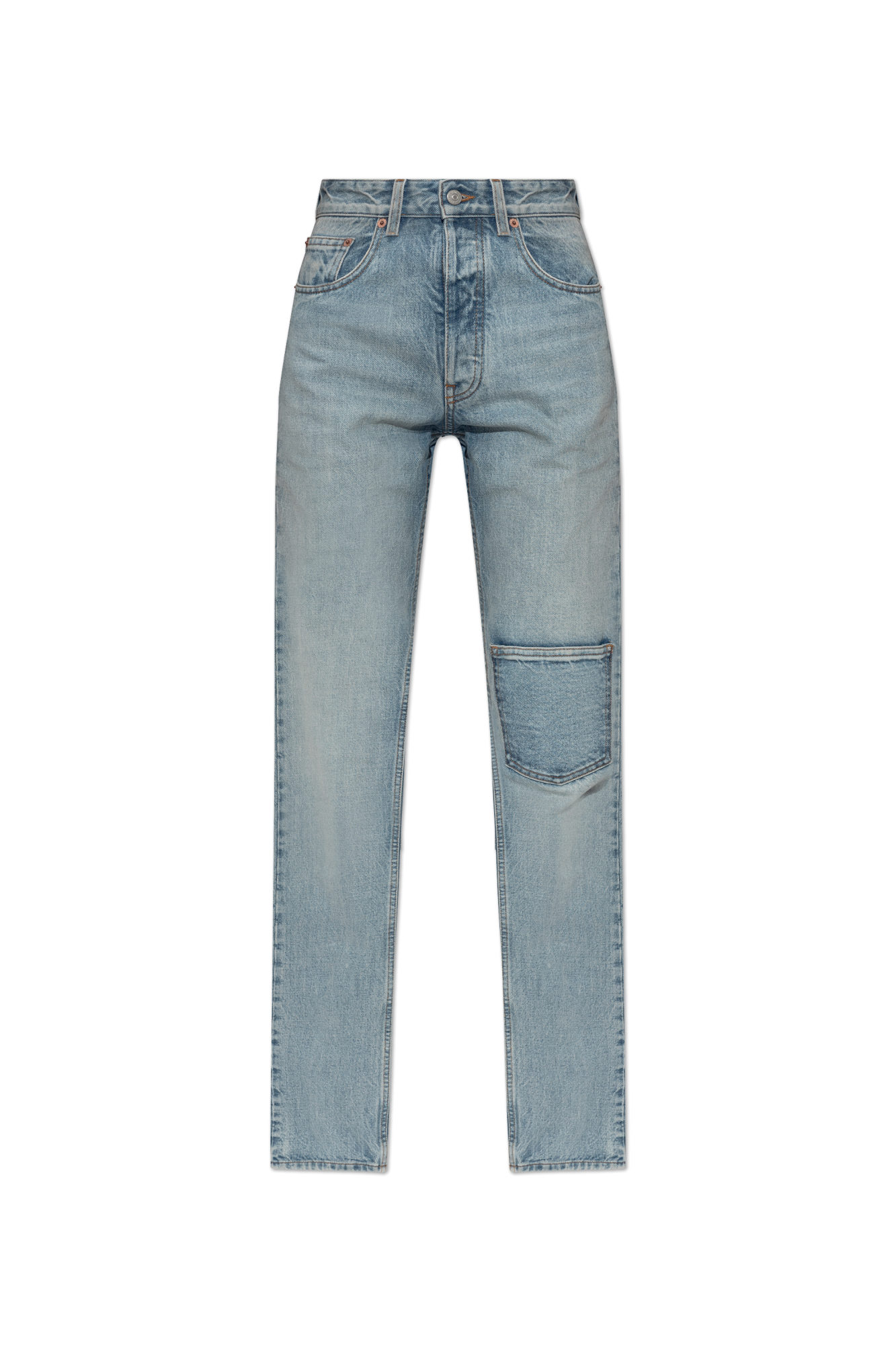 MM6 Maison Margiela Jeansy Z Kieszenią Na Nogawce, Kobiety, Niebieski