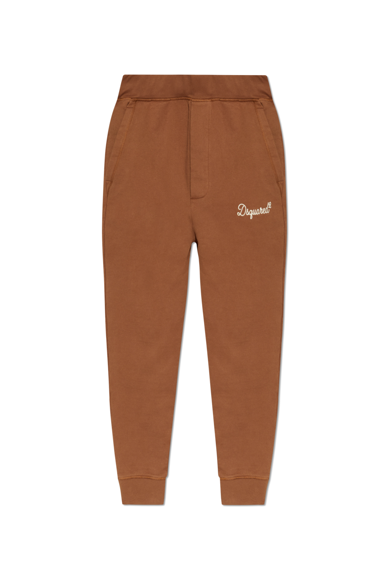 Dsquared2 Spodnie Dresowe Z Wyszytym Logo, Mężczyźni, Brązowy