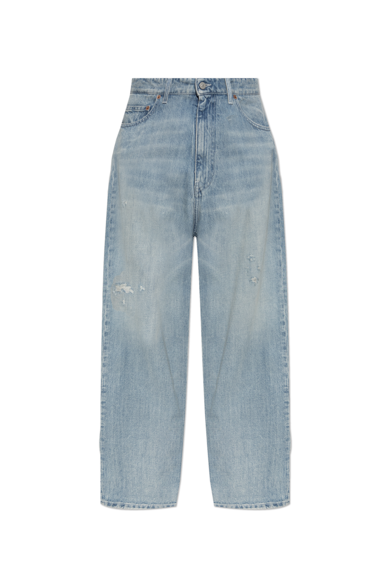 MM6 Maison Margiela Jeansy Z Efektem Vintage, Mężczyźni, Niebieski