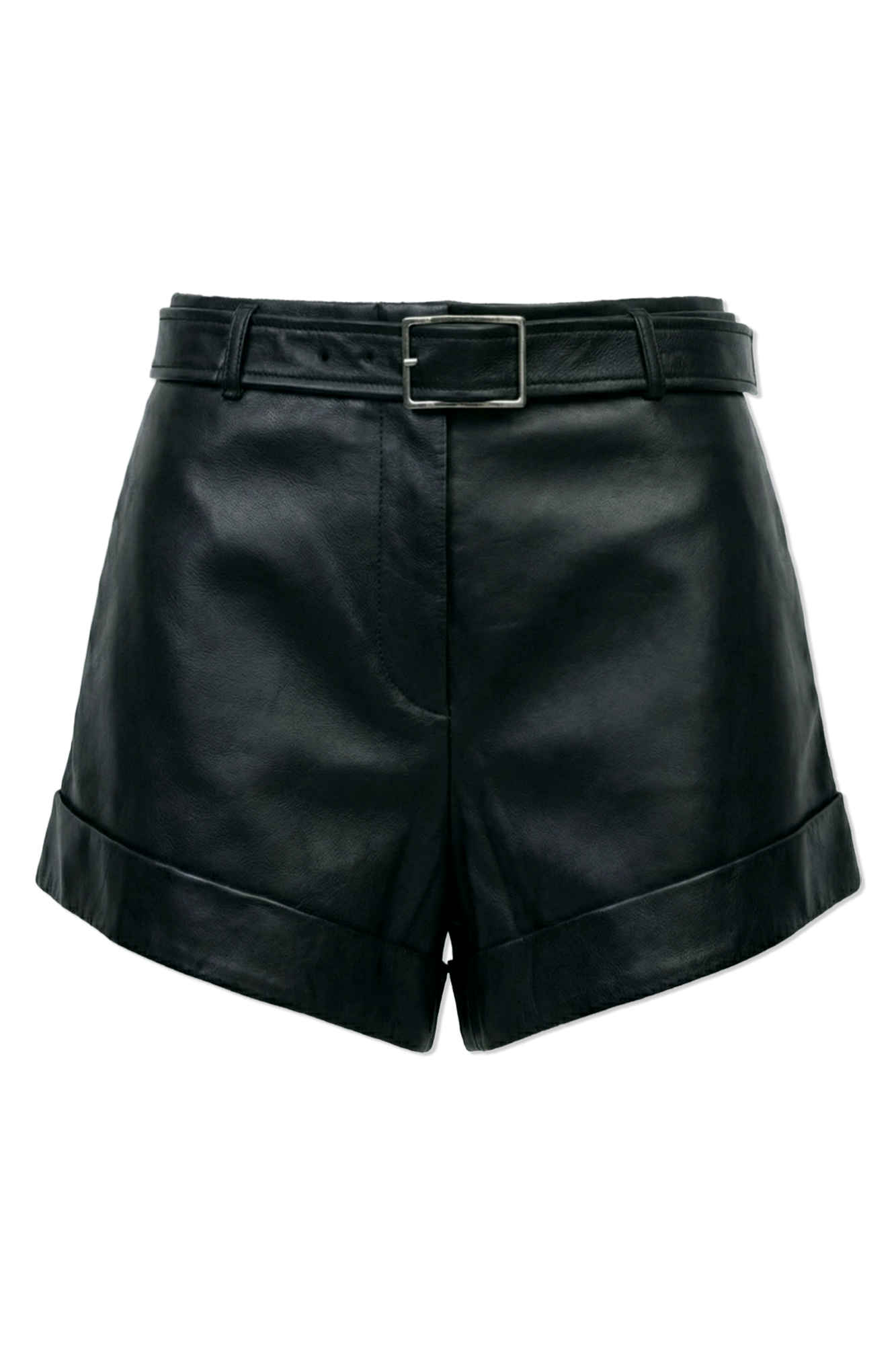 Sportmax Skórzane Szorty `Vasaio`, Kobiety, Czarny
