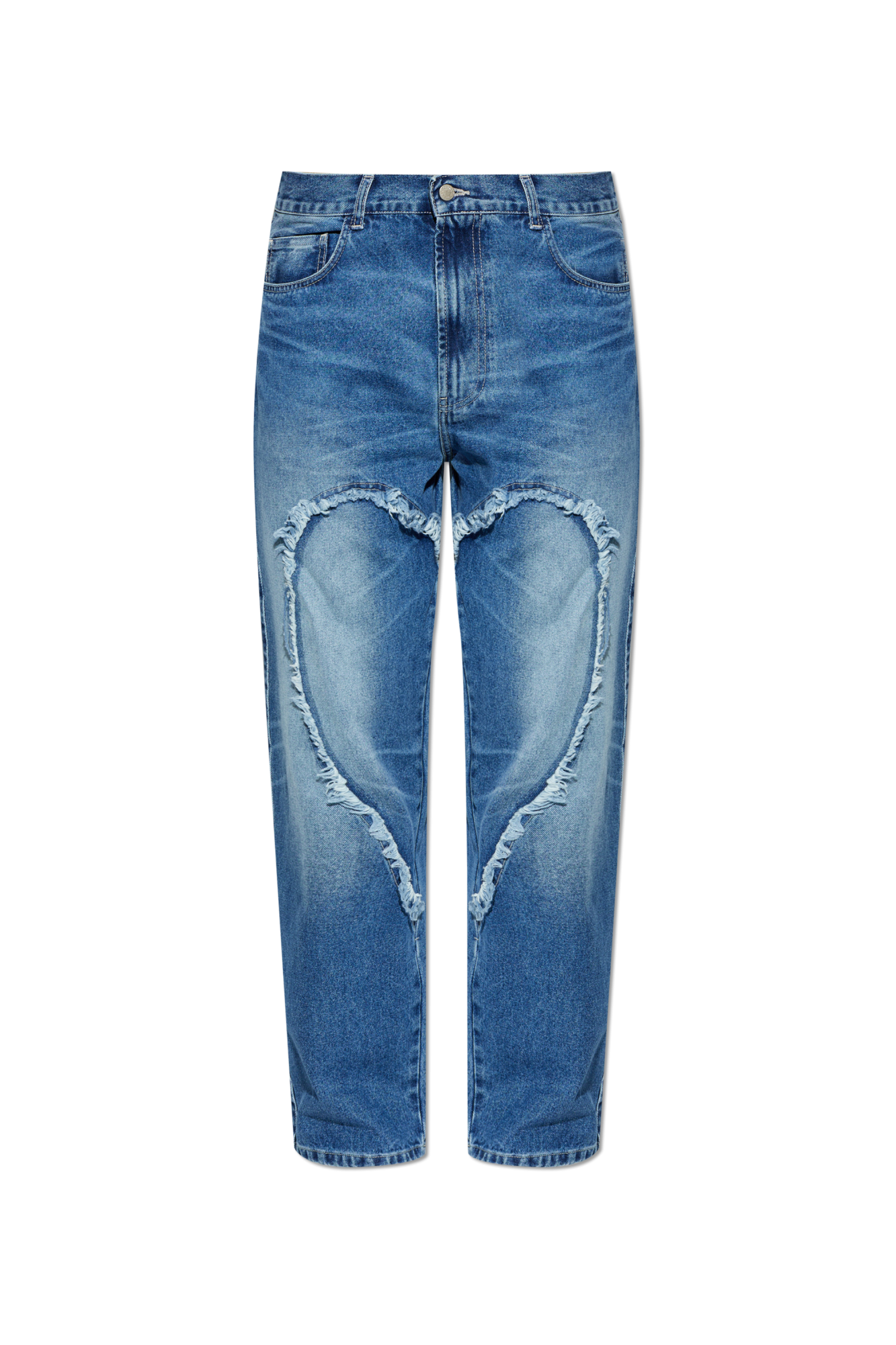 CARNE BOLLENTE Jeansy Z Efektem `vintage`, Unisex, Niebieski